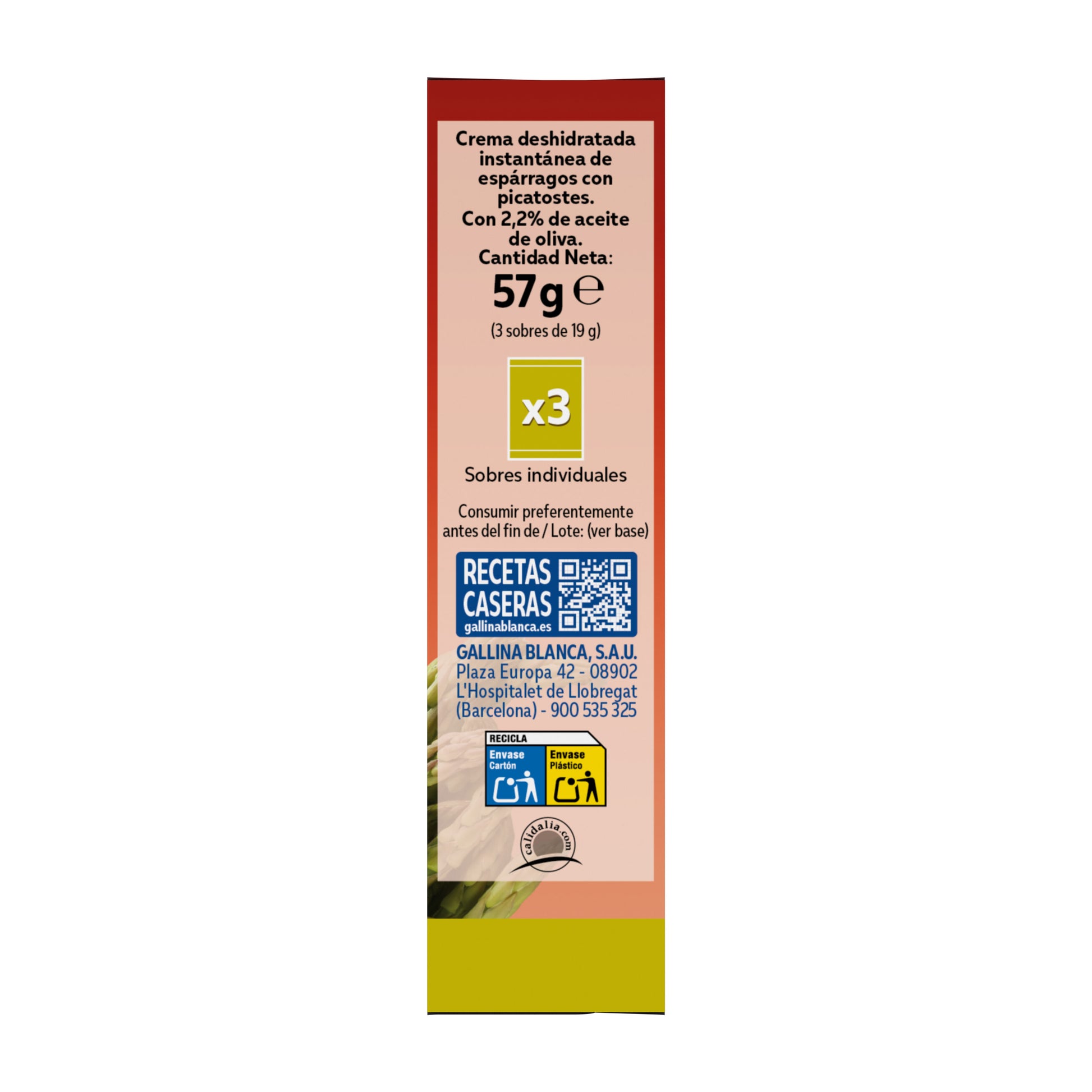 Sopa instantánea crema espárragos Sopinstant 57g