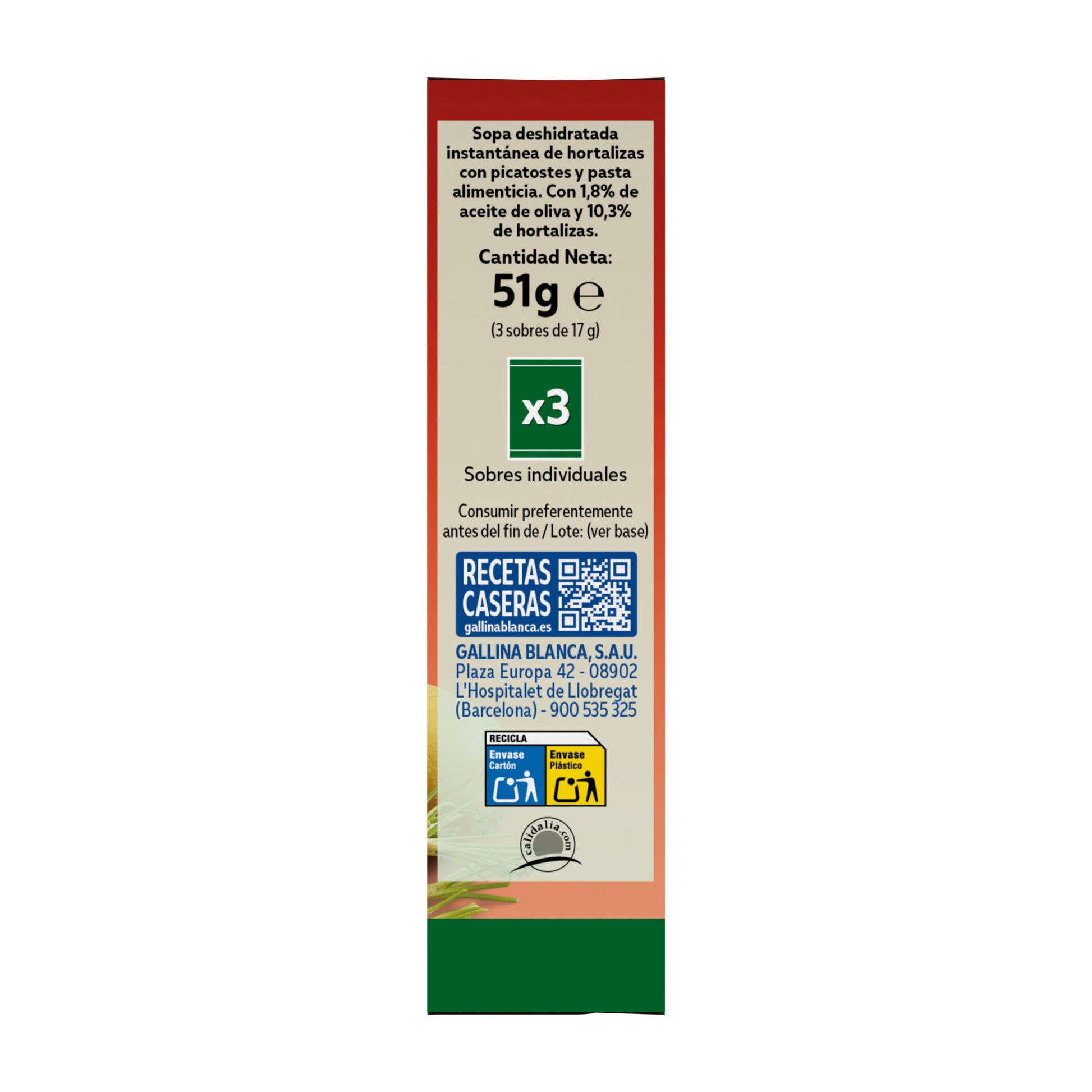 Sopa instantánea verduras Sopinstant 51g