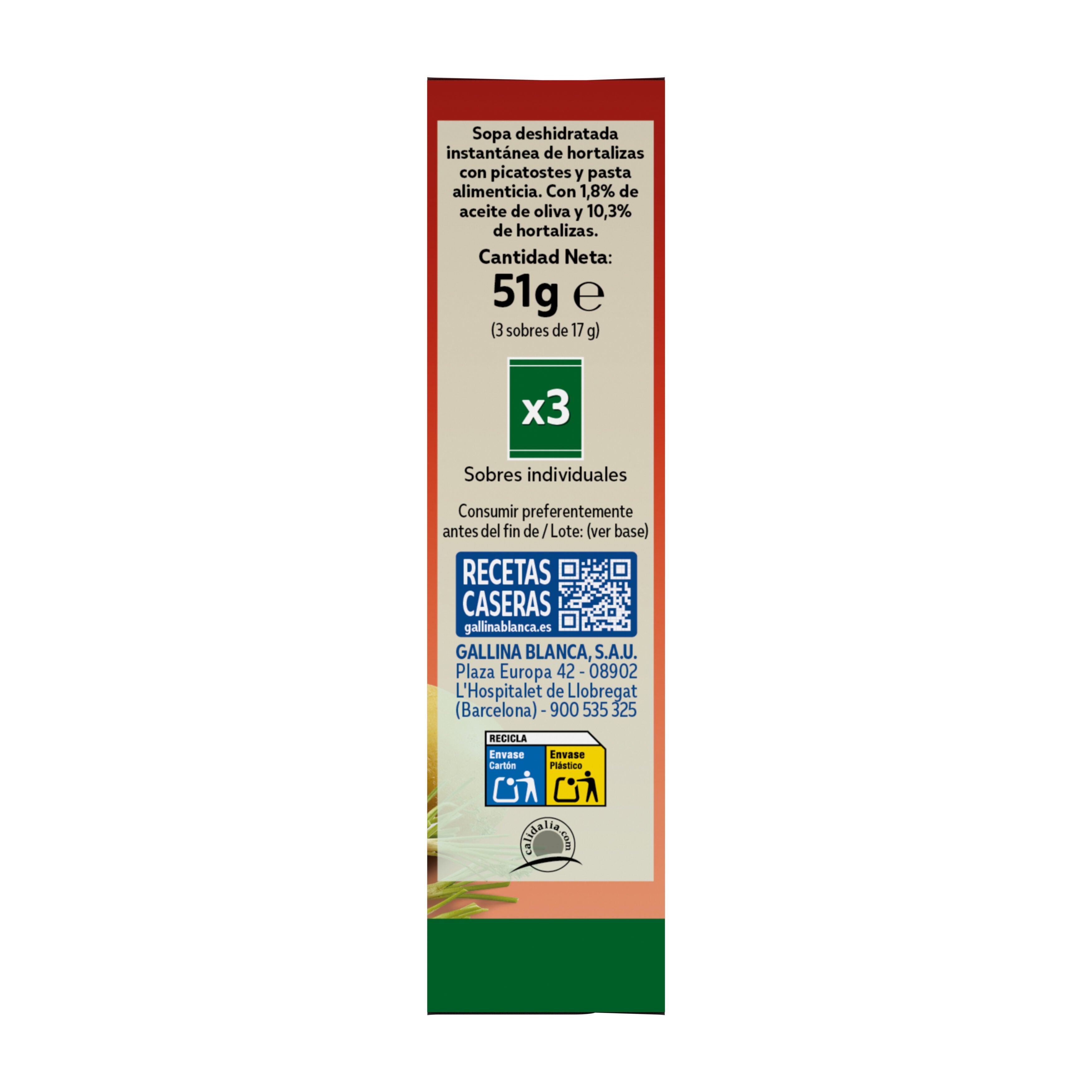 Sopa instantánea verduras Sopinstant 51g