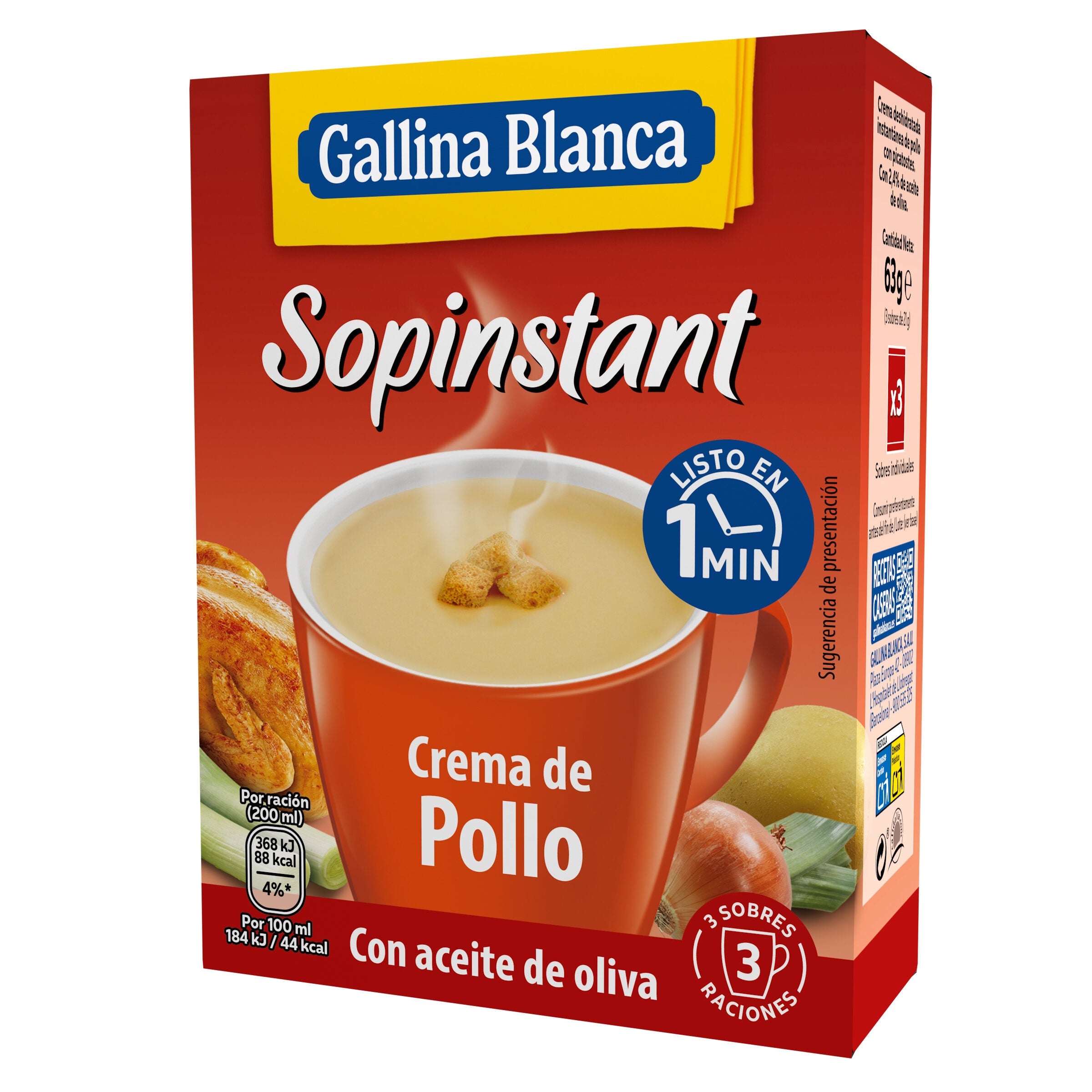 Sopa instantánea pollo Sopinstant 63g
