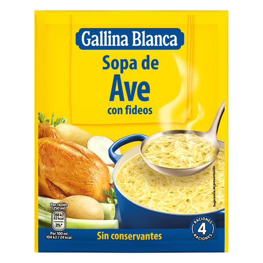Sopa sobre ave c/fideos Gallina blanca 85g La Despensa