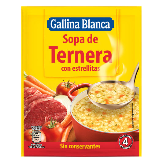Sopa sobre ternera c/estrellitas Gallina blanca 85g La Despensa