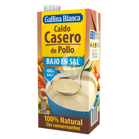 Caldo pollo 100% natural b/sal Gallina blanca 1l La Despensa