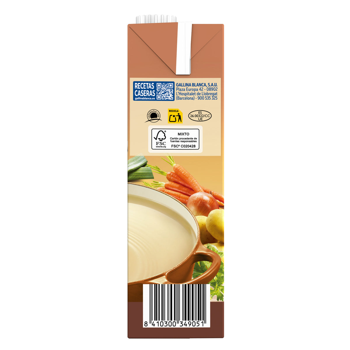 Caldo pollo 100% natural Gallina blanca 1l