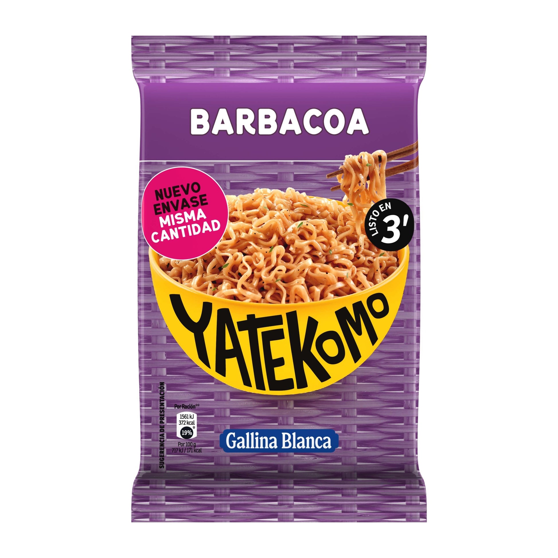 Yatekomo barbacoa bolsa Gallina blanca 82g