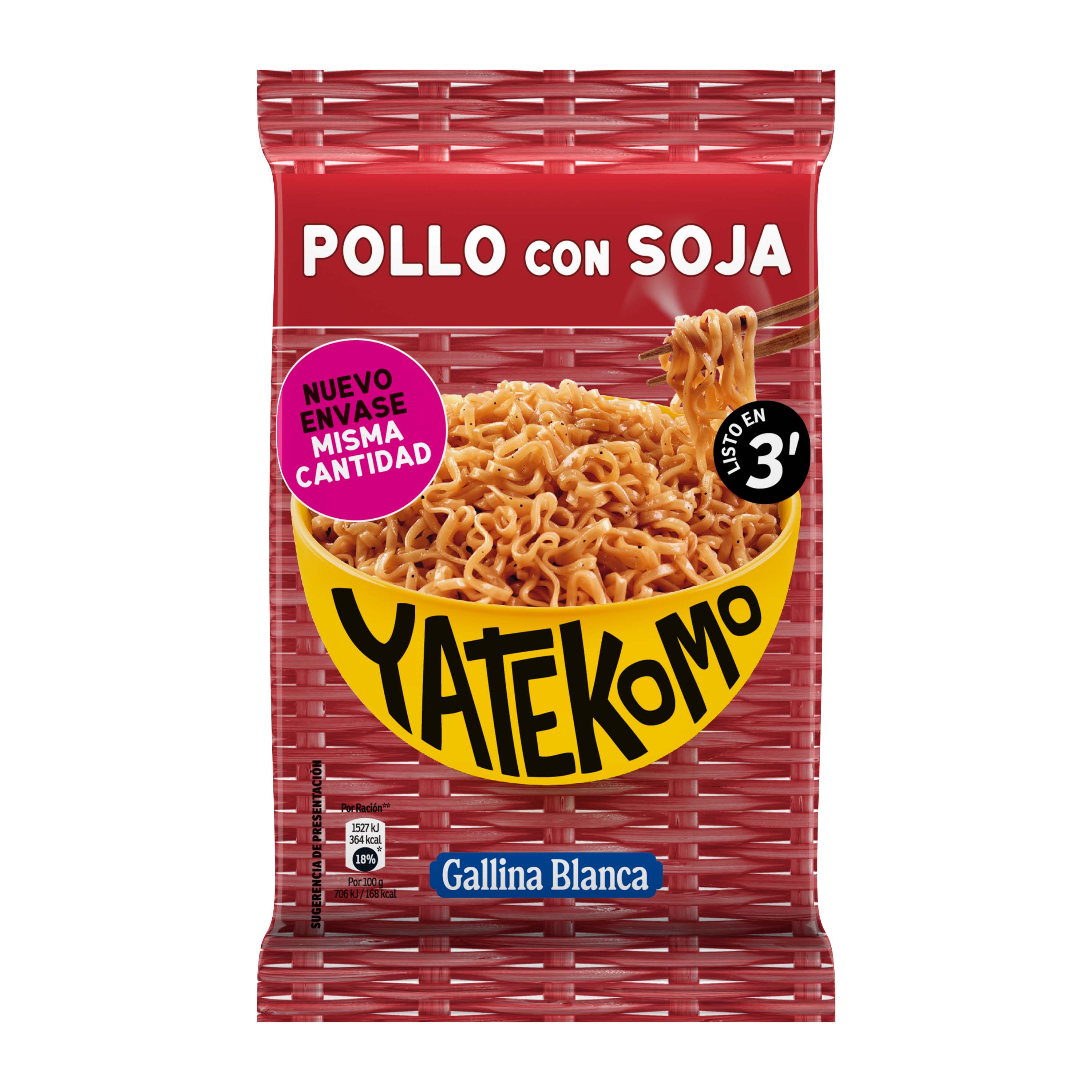 Yatekomo pollo/soja bolsa Gallina blanca 79g