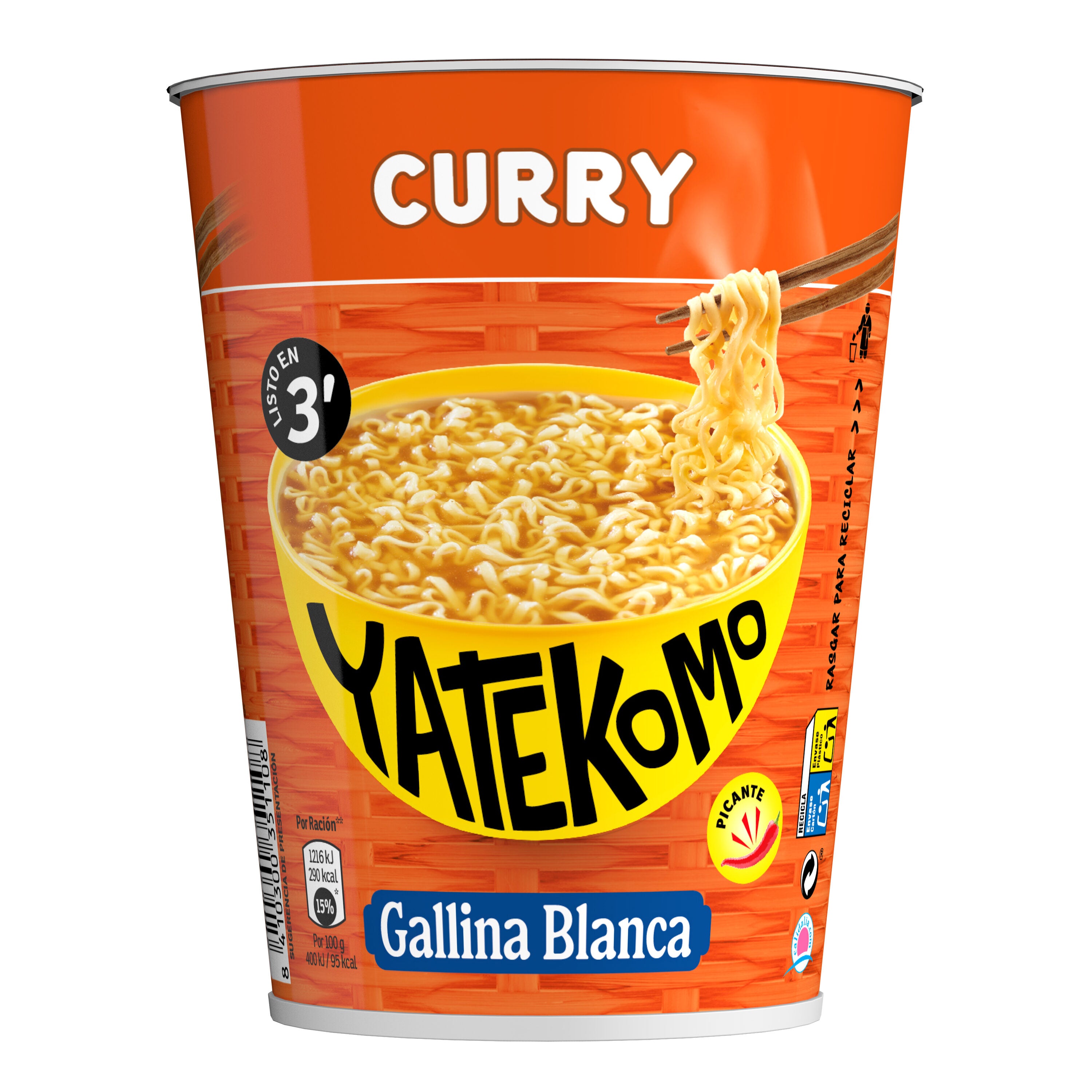 Fideos orientales curry Yatekomo yakisoba 60g