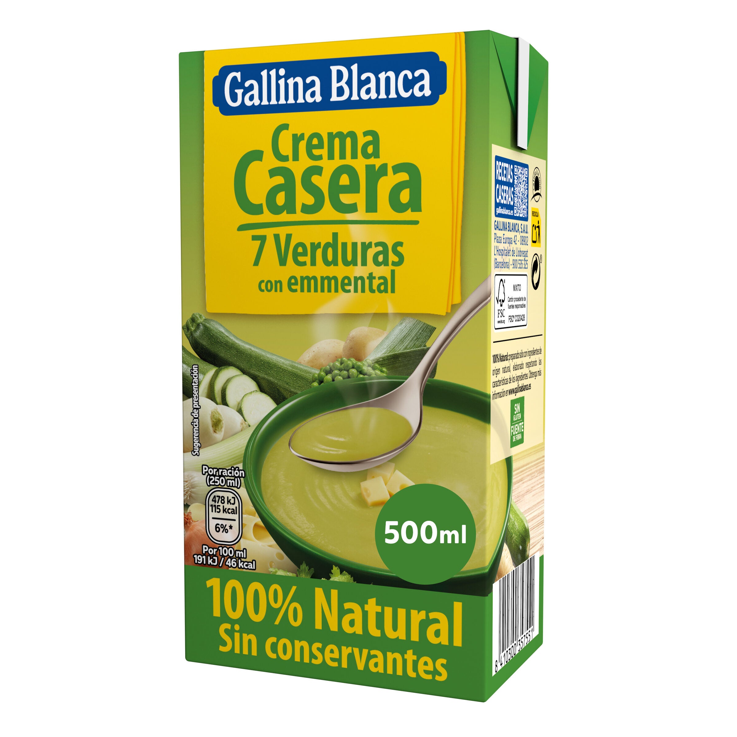 Crema verdura casera verdura Gallina blanca 500ml