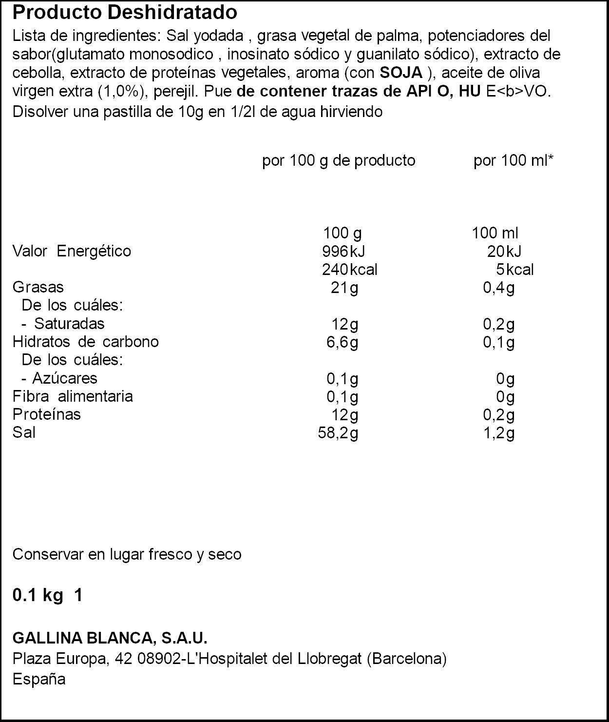 Pastilla caldo carne Avecrem 8u