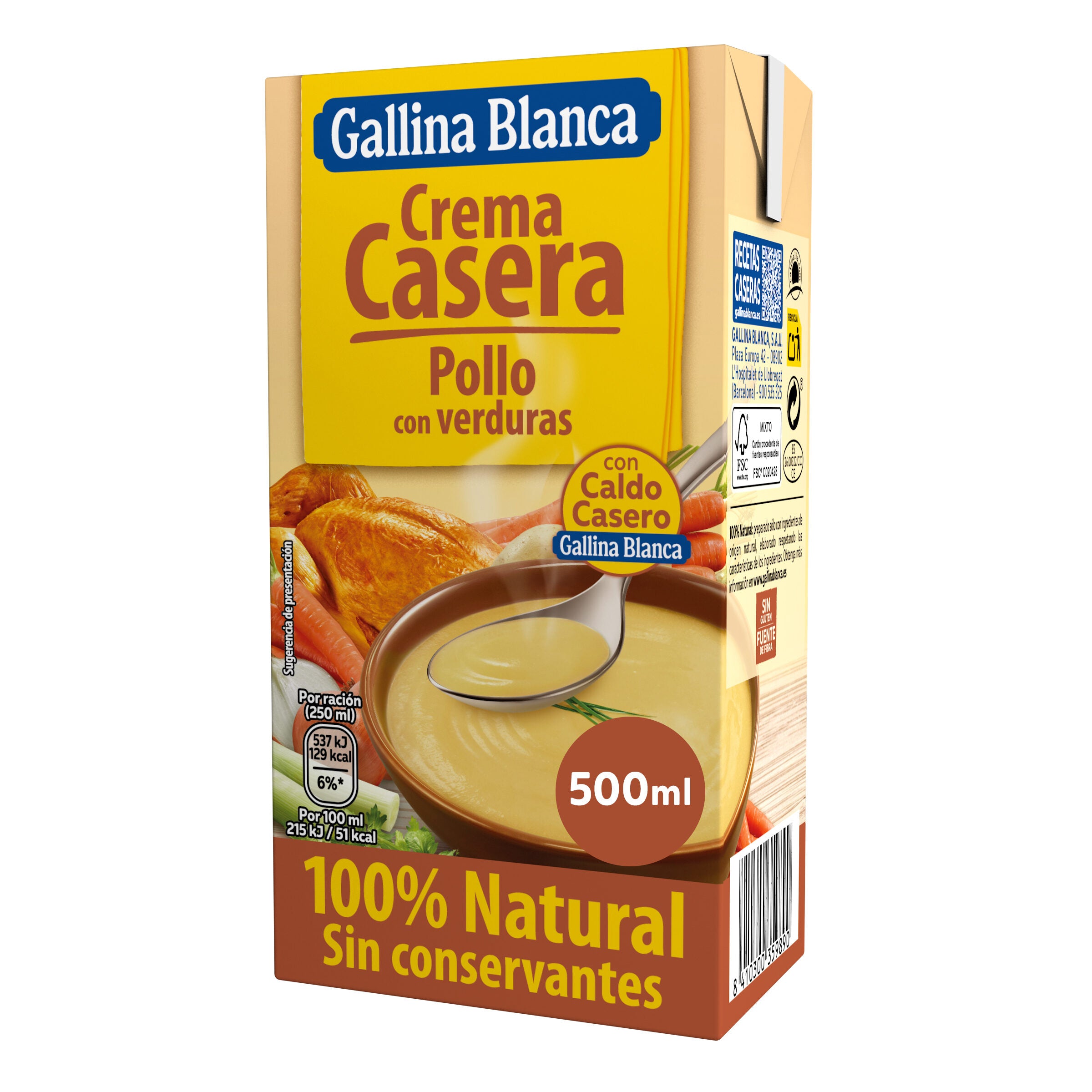 Crema verdura pollo/verdura Gallina blanca 500ml
