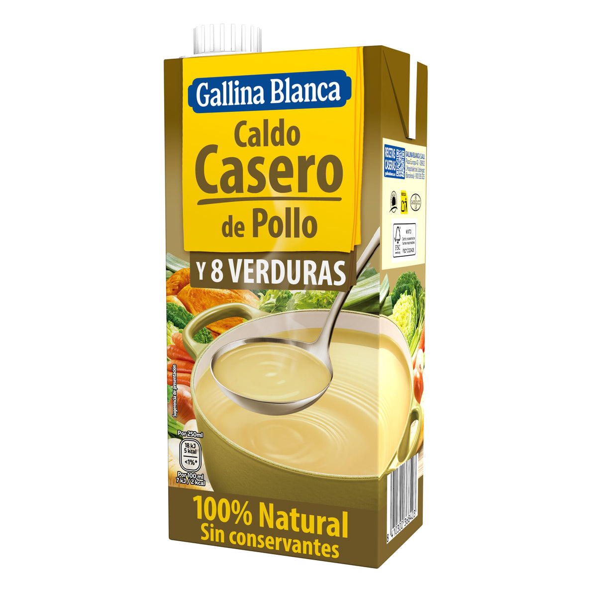 Caldo casero pollo y 8 verduras Gallina blanca 1l