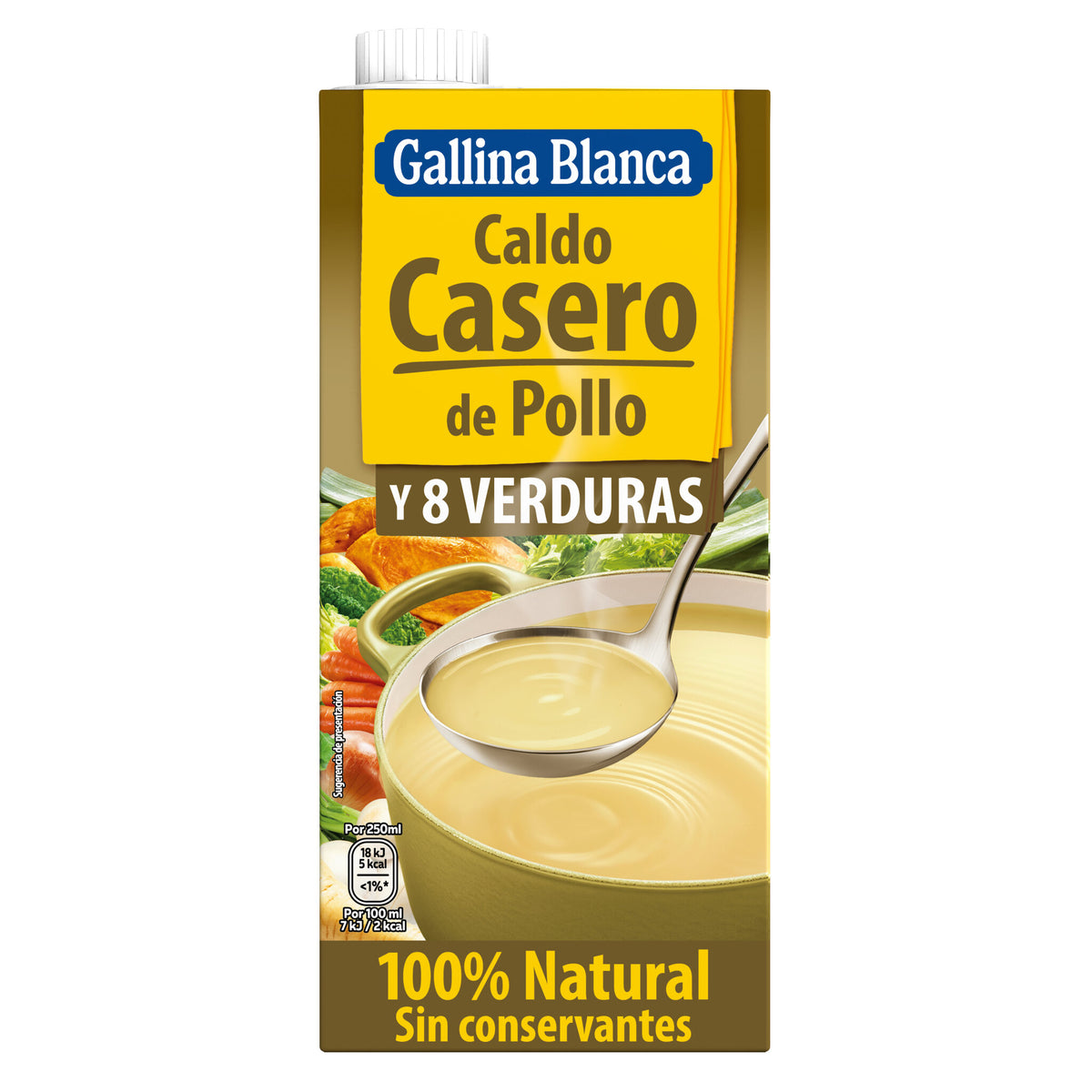 Caldo casero pollo y 8 verduras Gallina blanca 1l