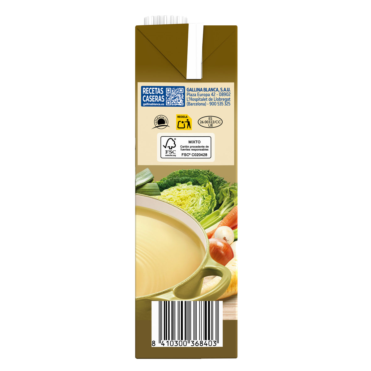 Caldo casero pollo y 8 verduras Gallina blanca 1l