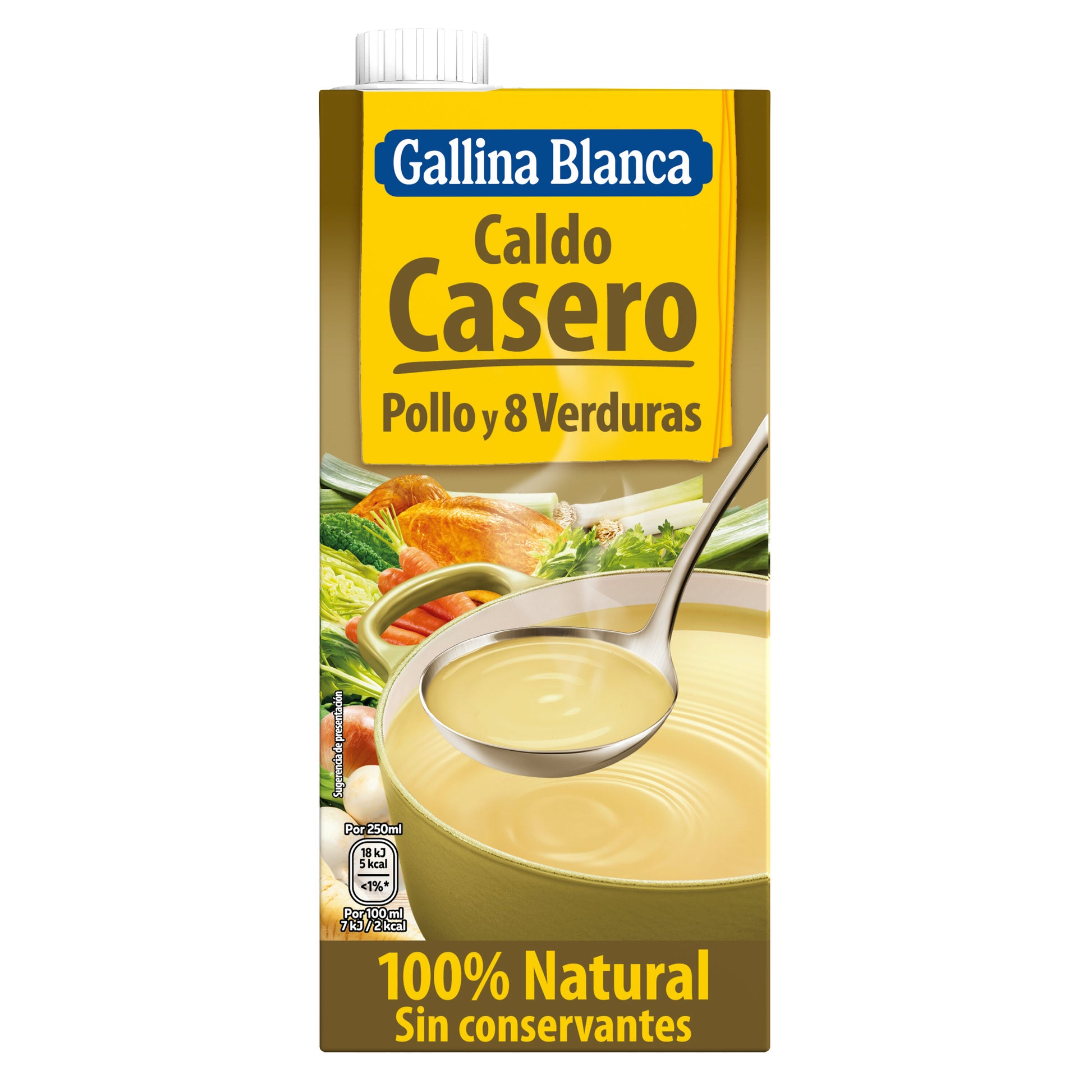 Caldo casero pollo y 8 verduras Gallina blanca 1l