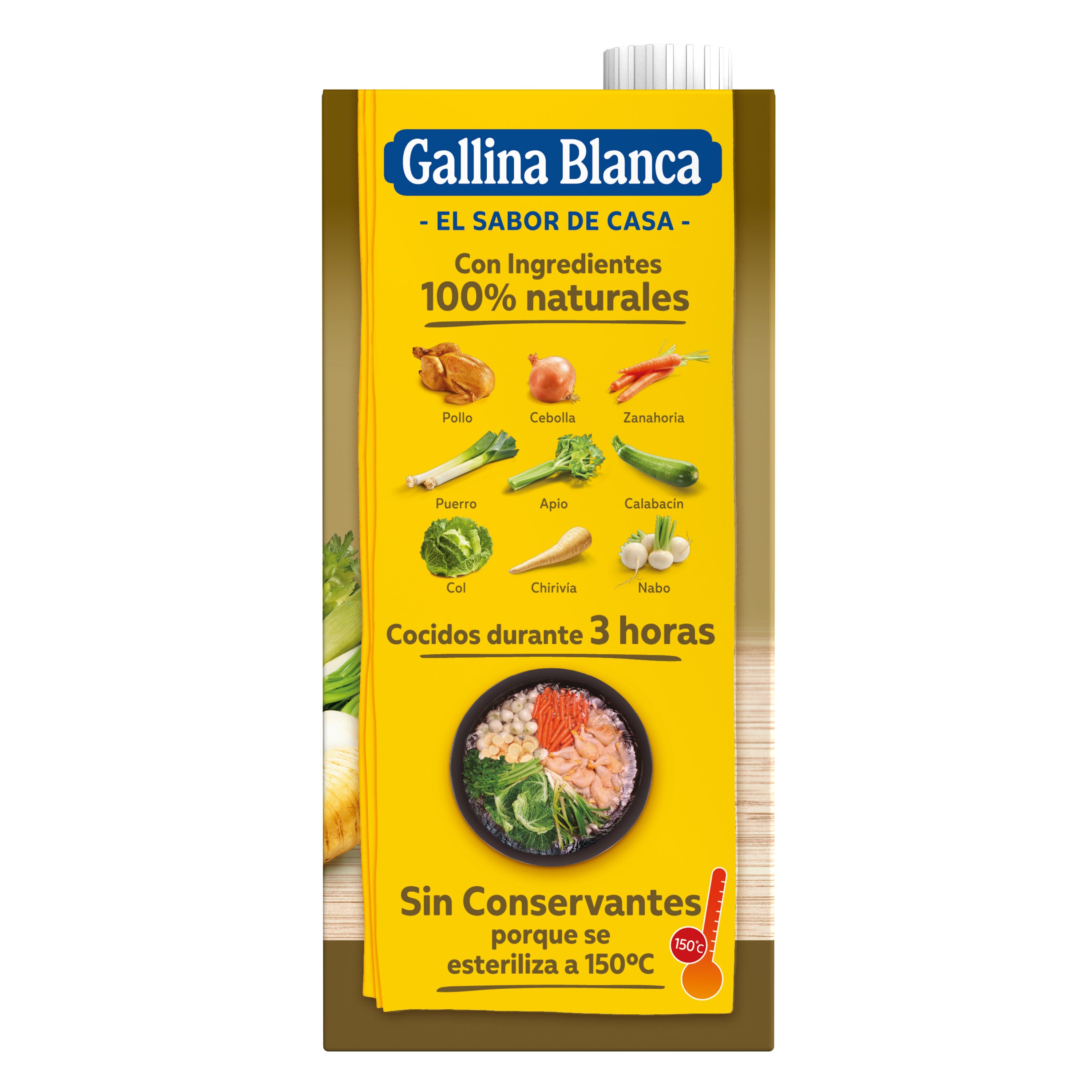 Caldo casero pollo y 8 verduras Gallina blanca 1l