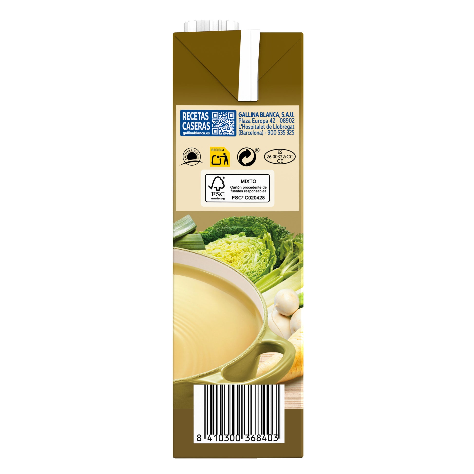Caldo casero pollo y 8 verduras Gallina blanca 1l