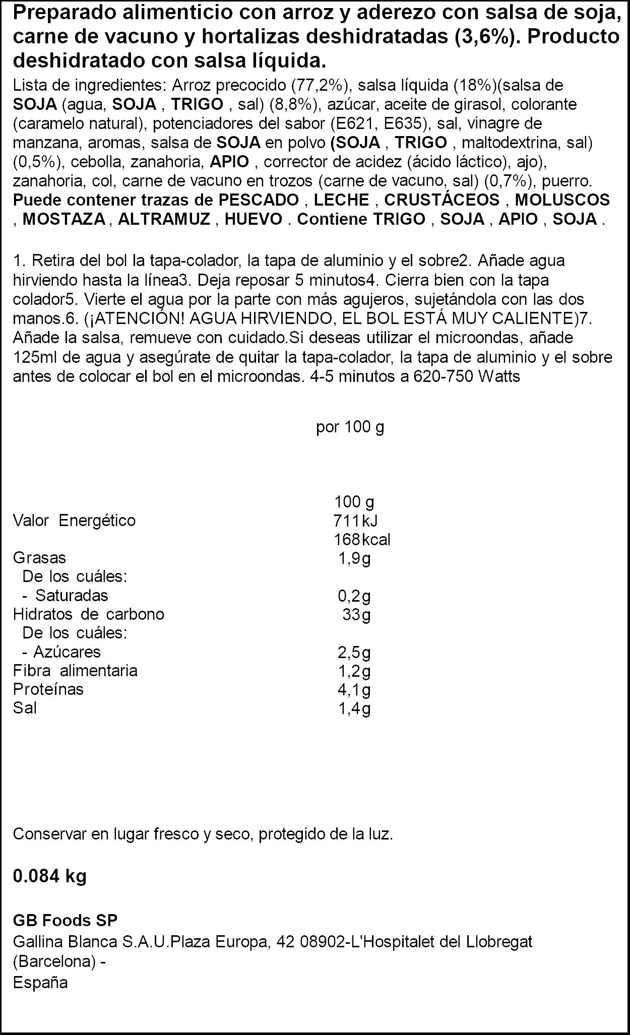 Yarroz ternera salsa soja Yatekomo 84g