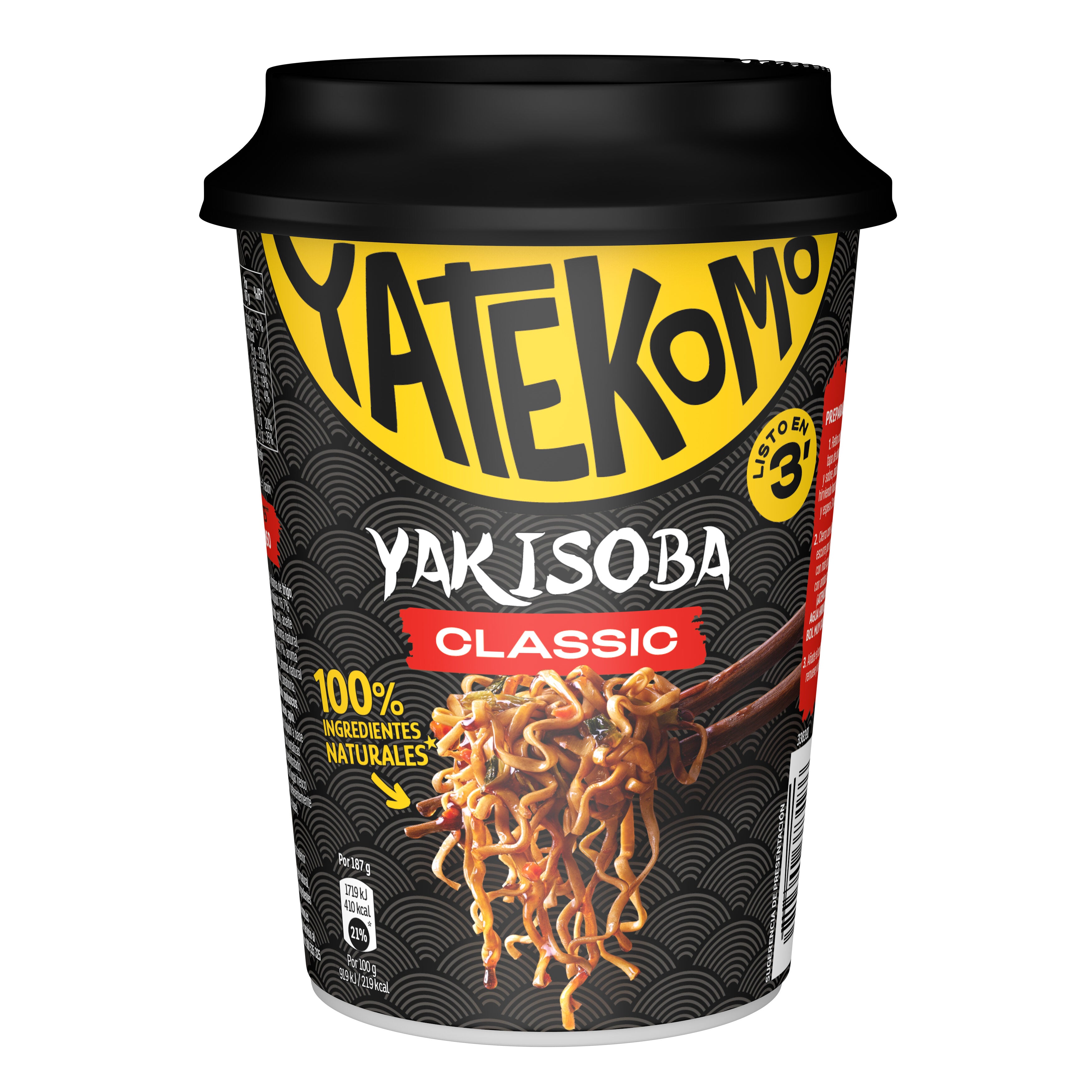 Fideos orientales classic vaso Yatekomo yakisoba 93g