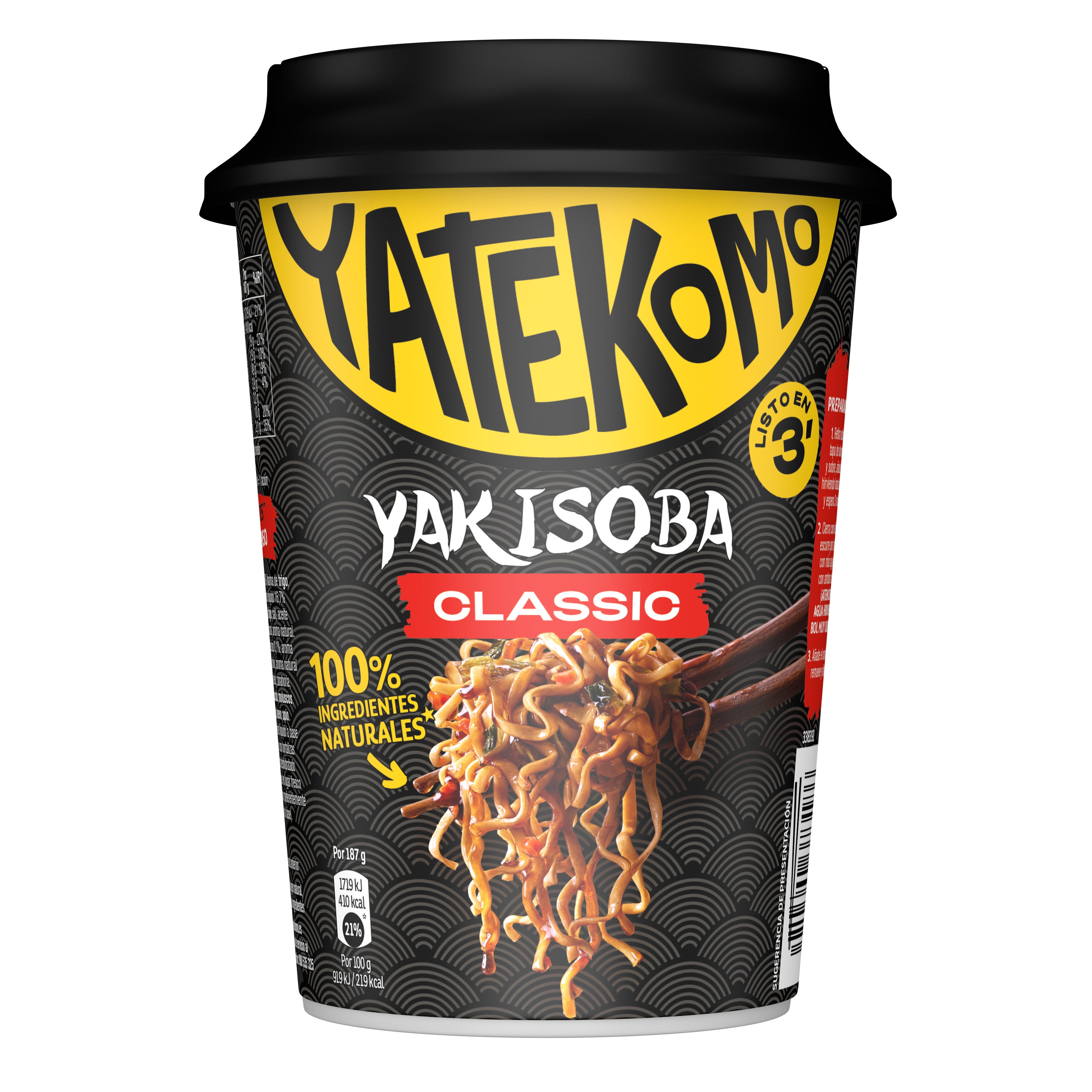 Fideos orientales classic vaso Yatekomo yakisoba 93g