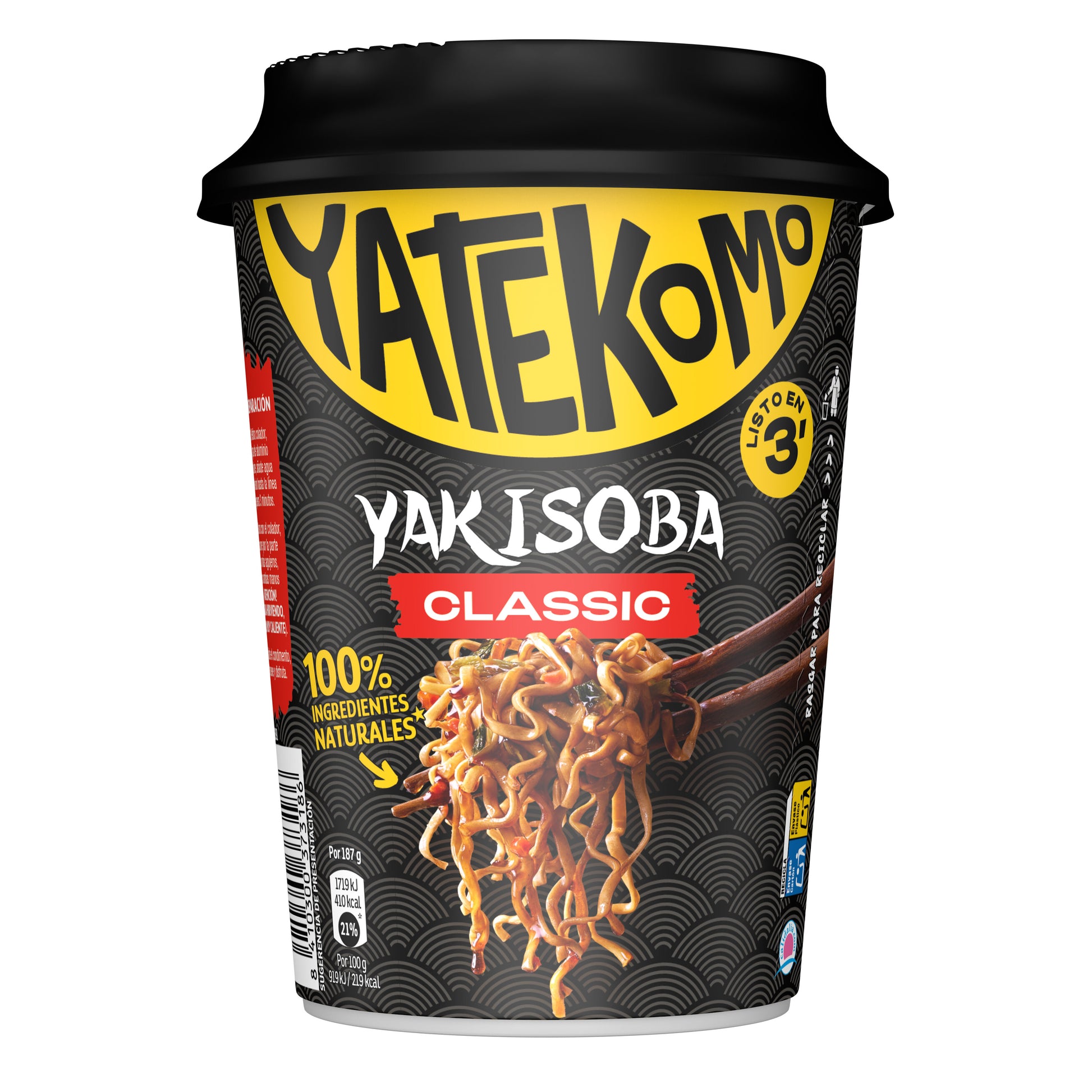 Fideos orientales classic vaso Yatekomo yakisoba 93g