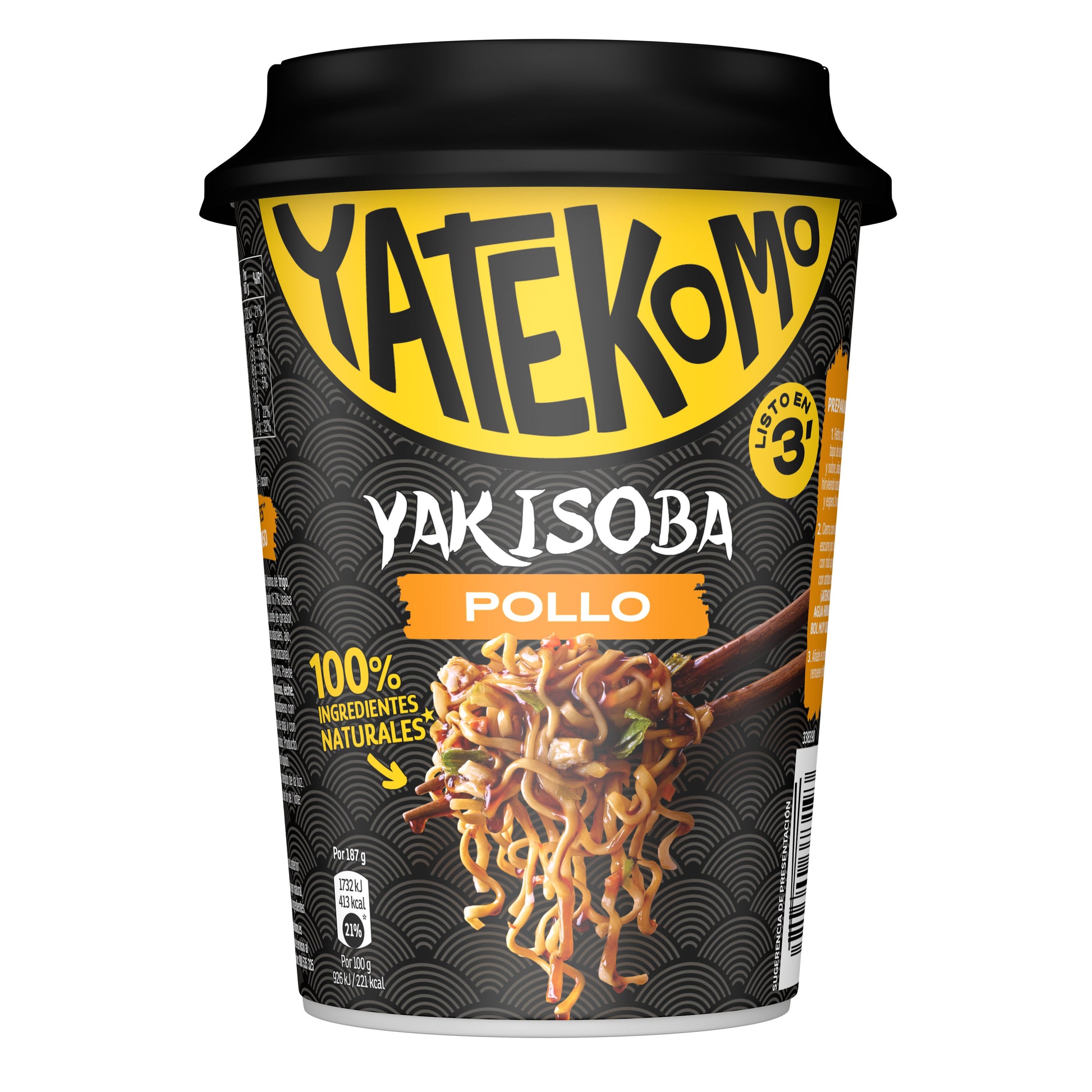 Fideos orientales pollo  vaso Yatekomo yakisoba 93g