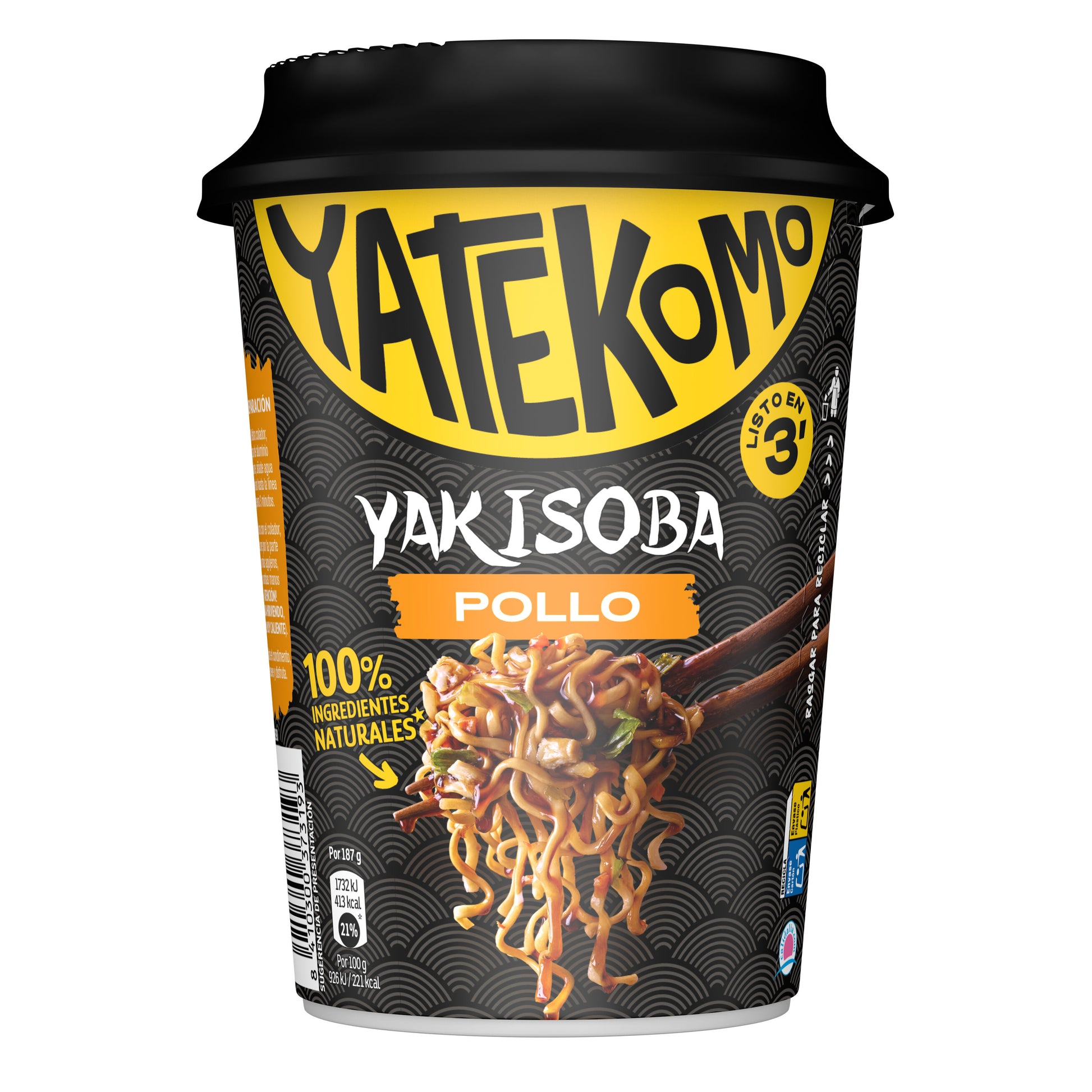 Fideos orientales pollo  vaso Yatekomo yakisoba 93g