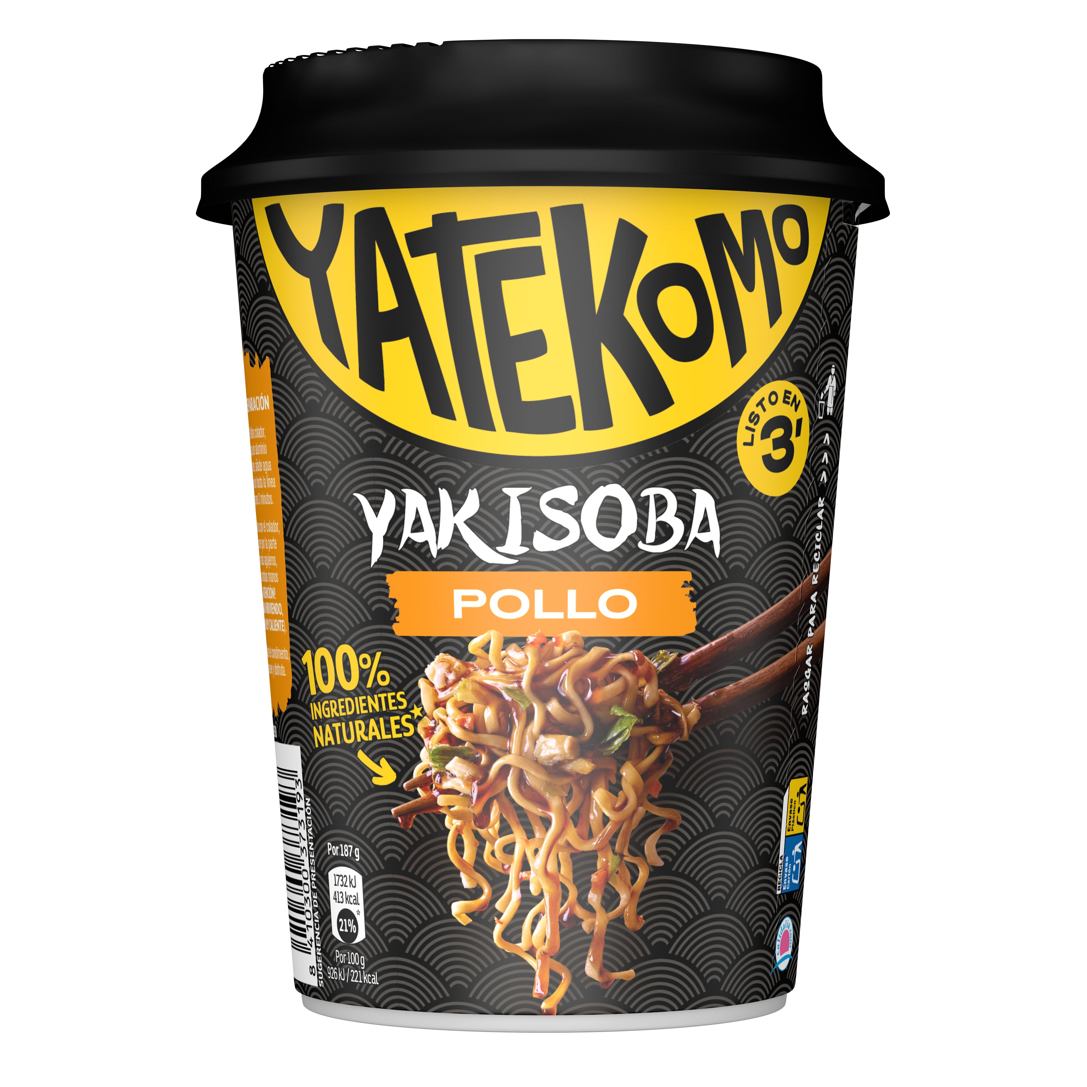 Fideos orientales pollo  vaso Yatekomo yakisoba 93g