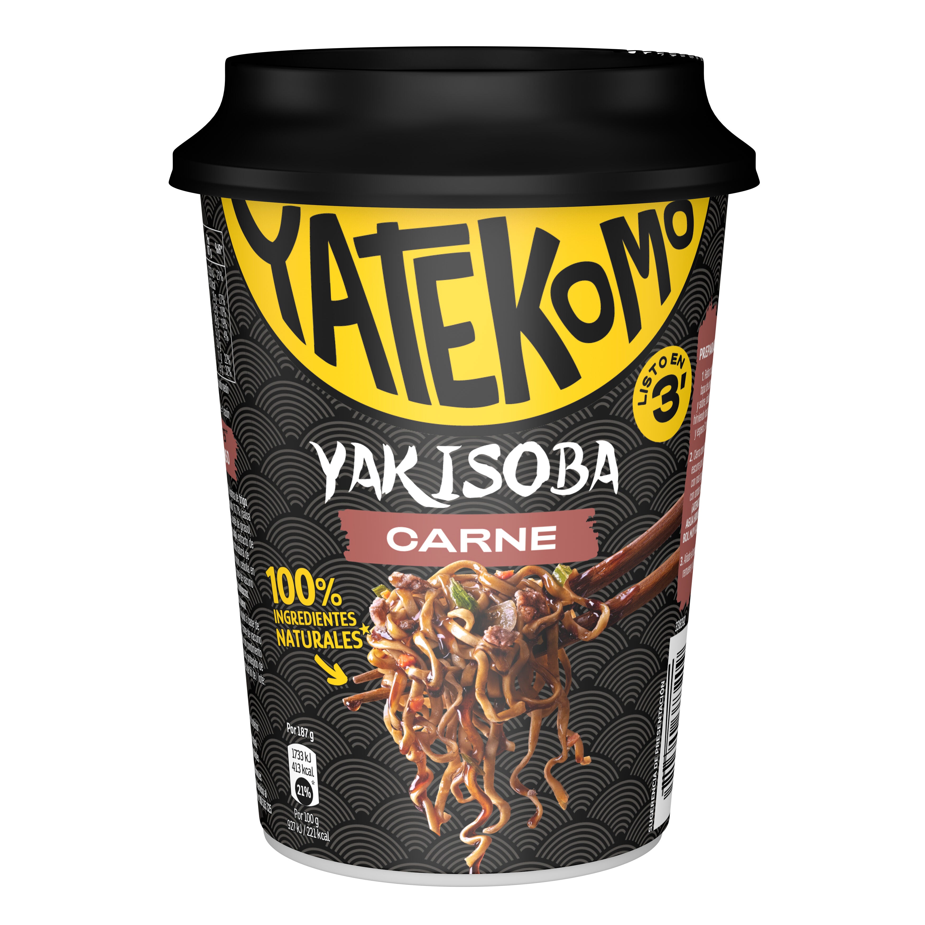 Fideos orientales carne Yatekomo yakisoba 120g