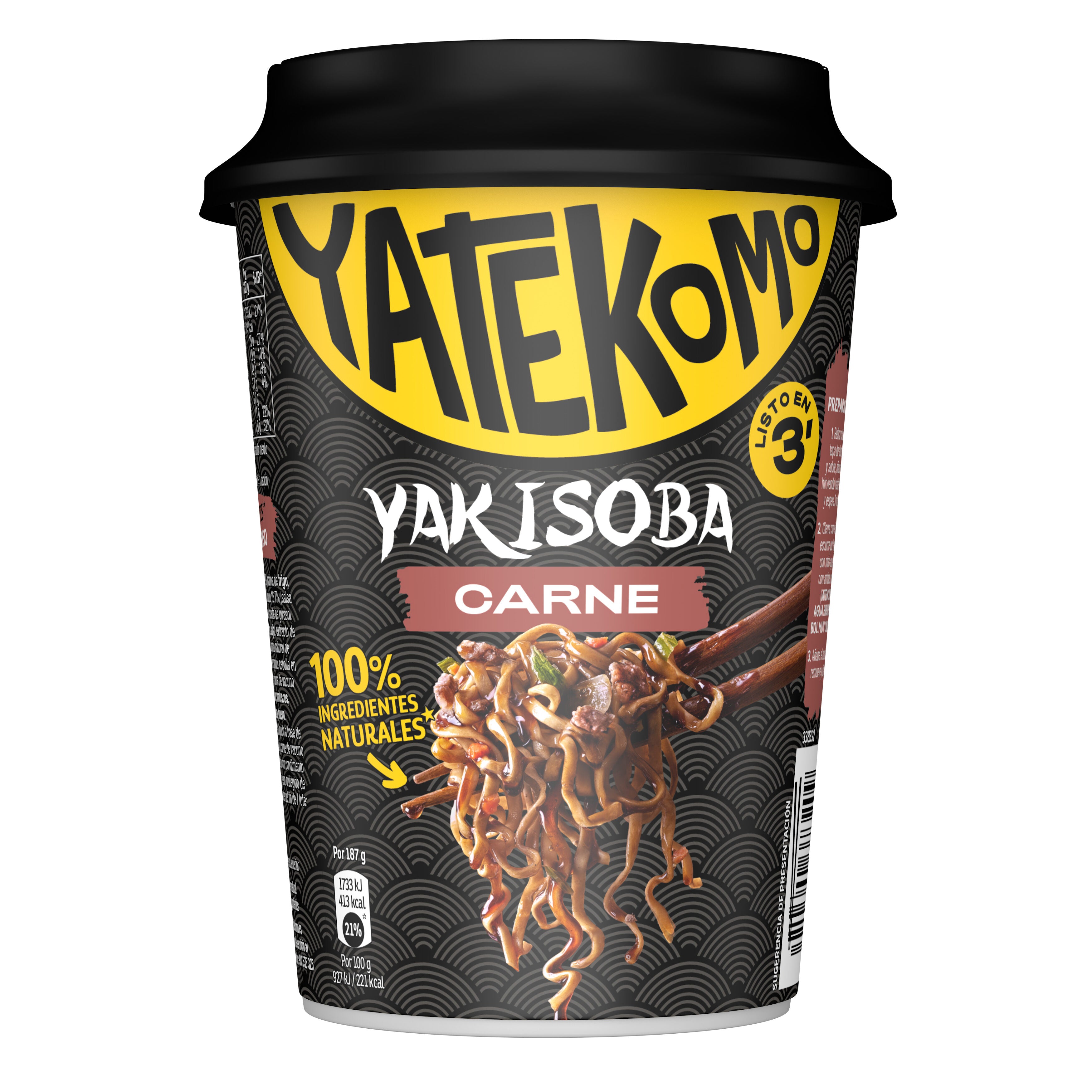 Fideos orientales carne Yatekomo yakisoba 120g