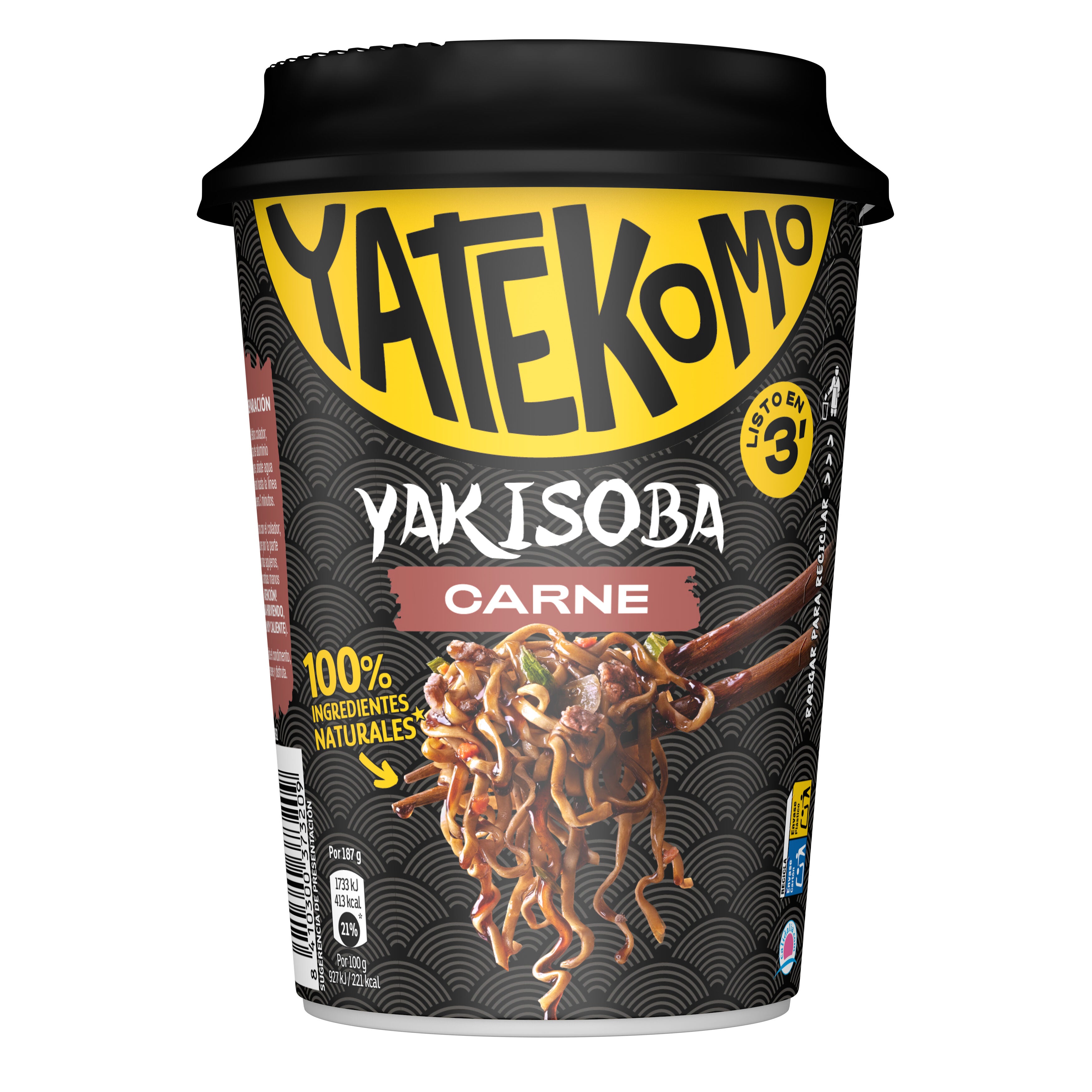 Fideos orientales carne Yatekomo yakisoba 120g