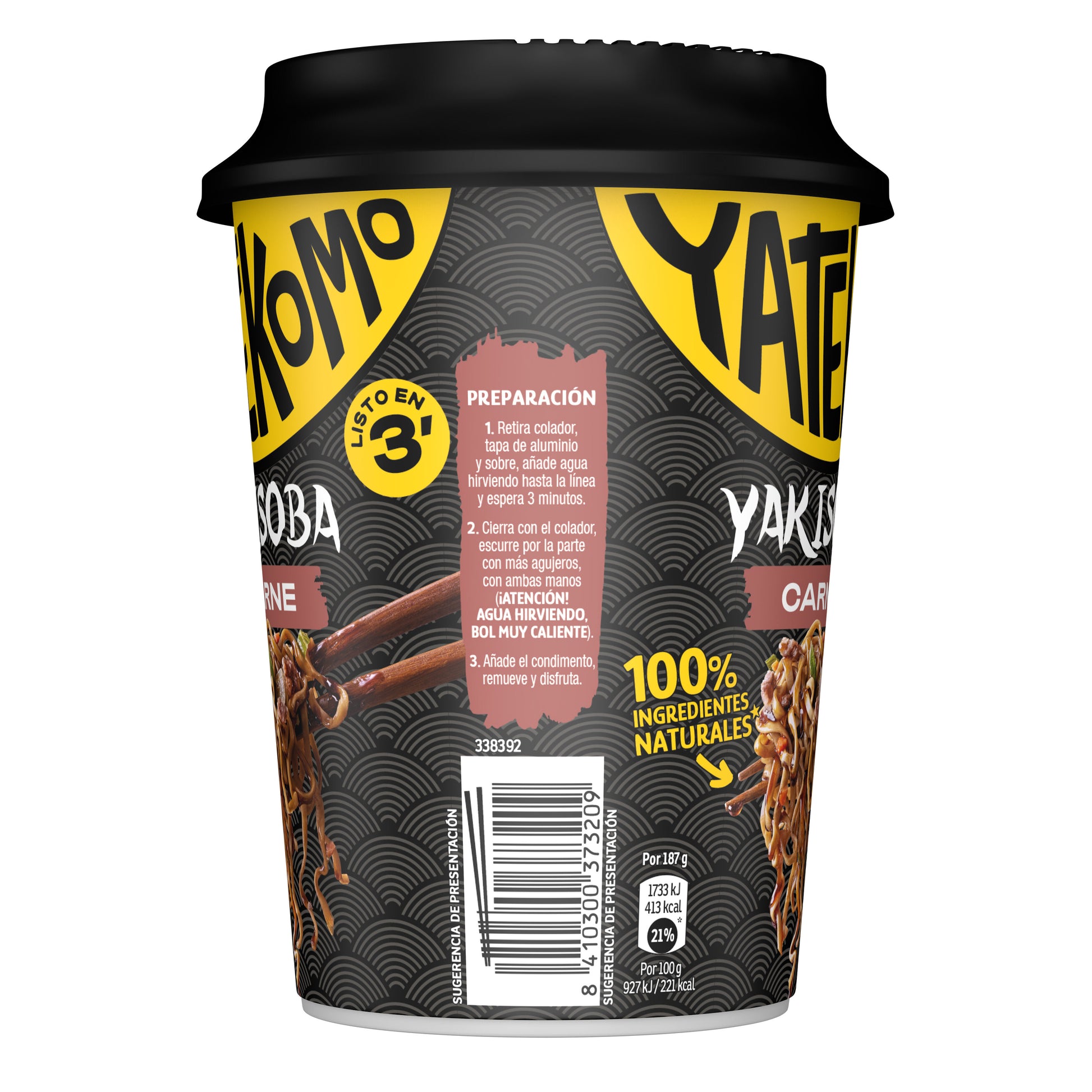 Fideos orientales carne Yatekomo yakisoba 120g
