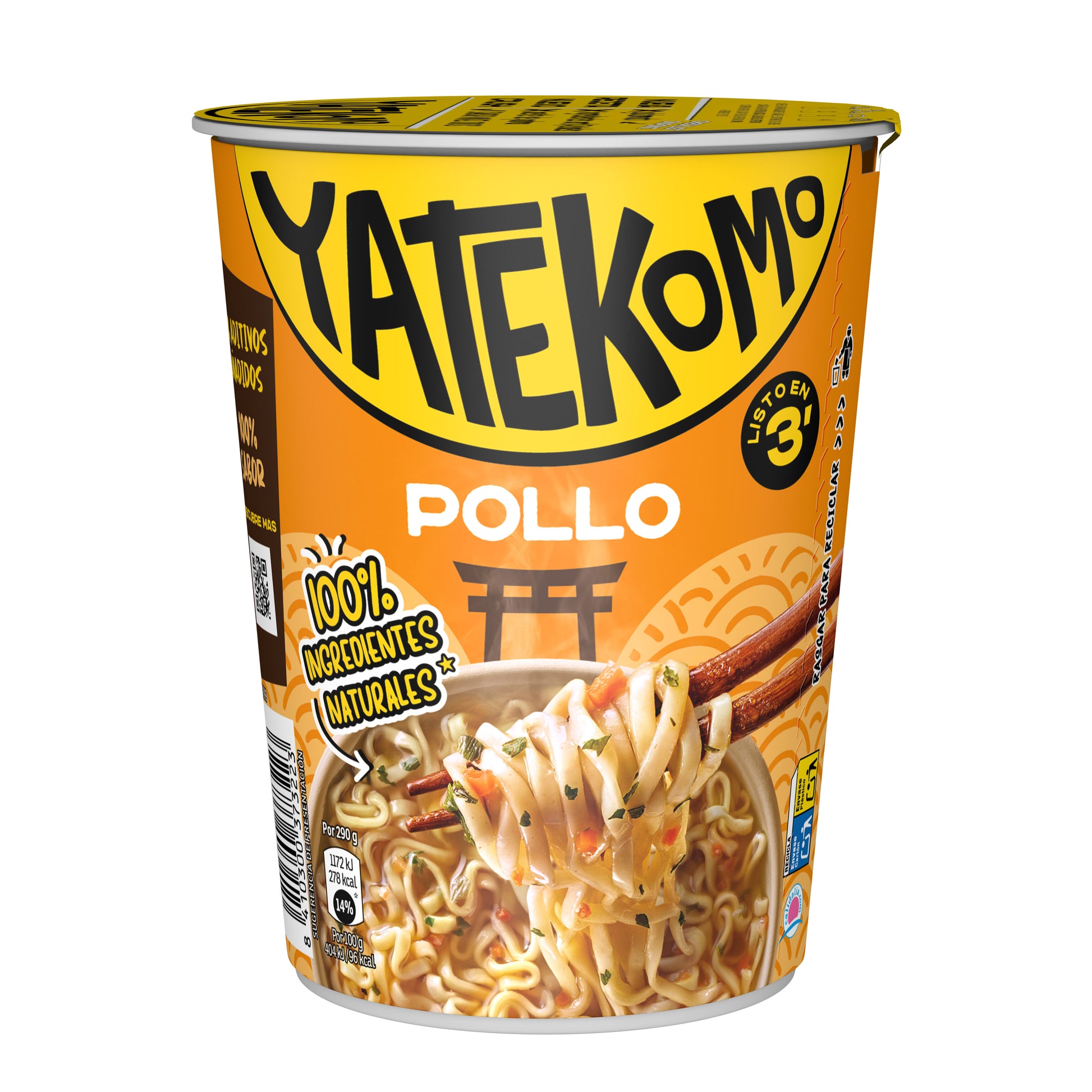 Fideos orientales pollo Yatekomo 60g