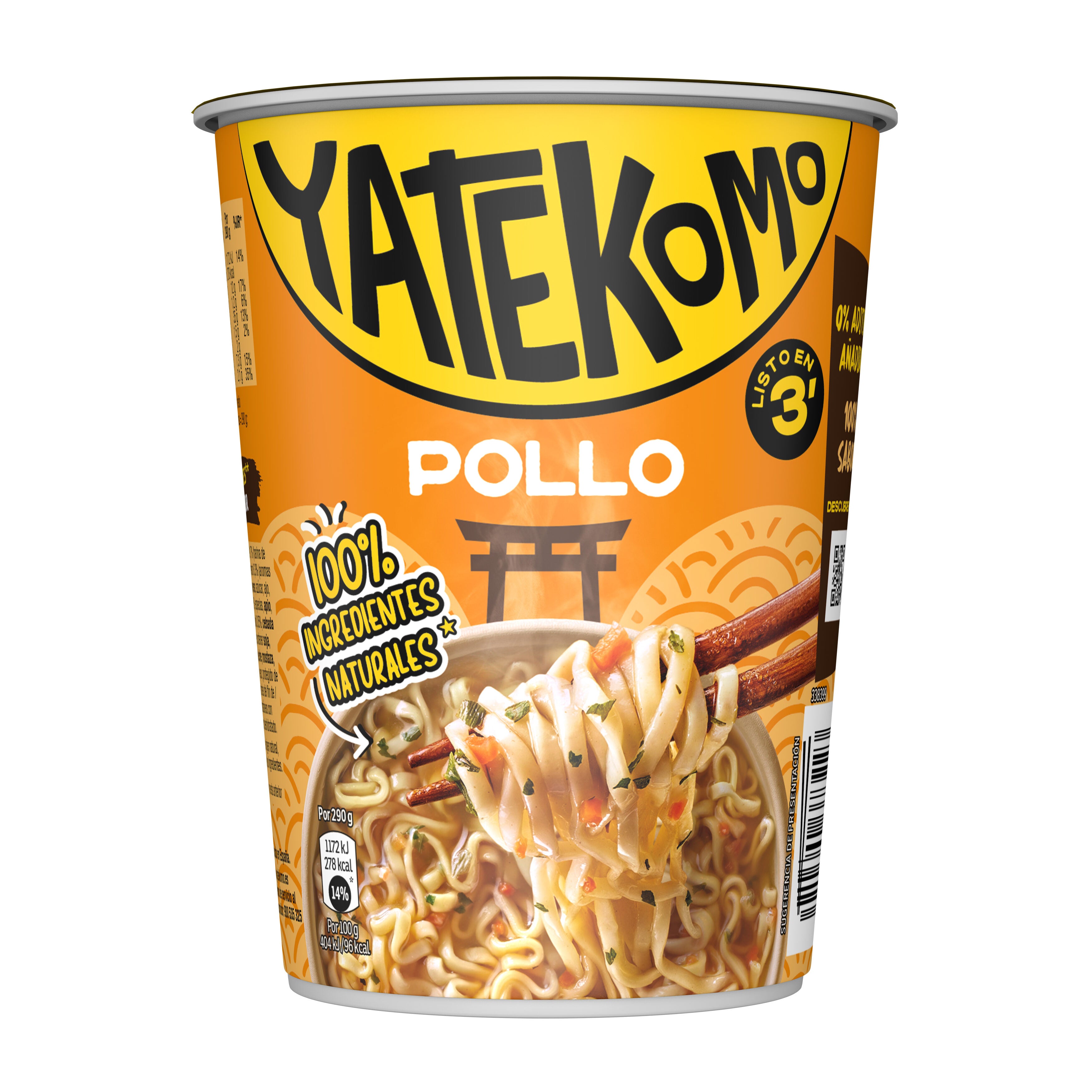 Fideos orientales pollo Yatekomo 60g