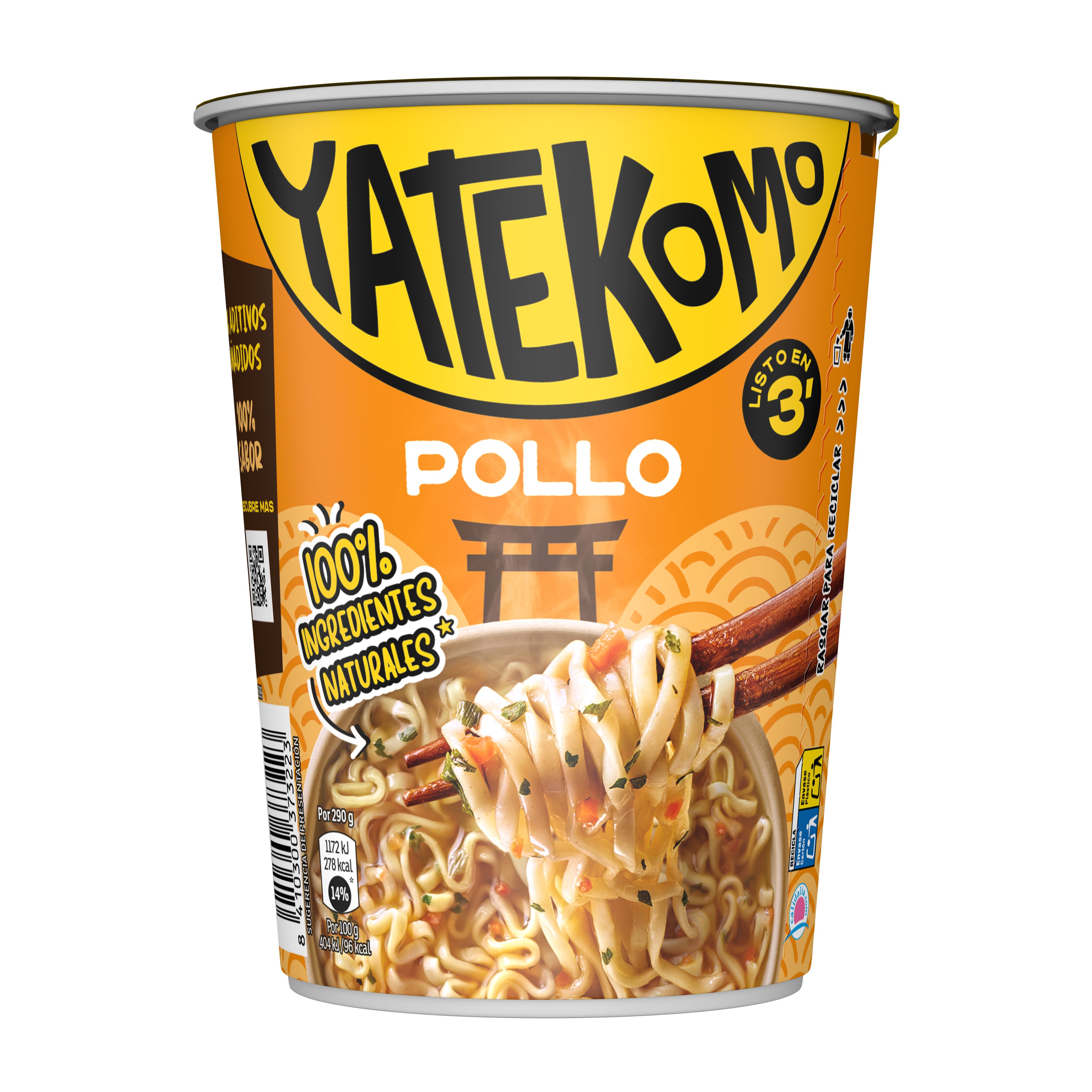 Fideos orientales pollo Yatekomo 60g