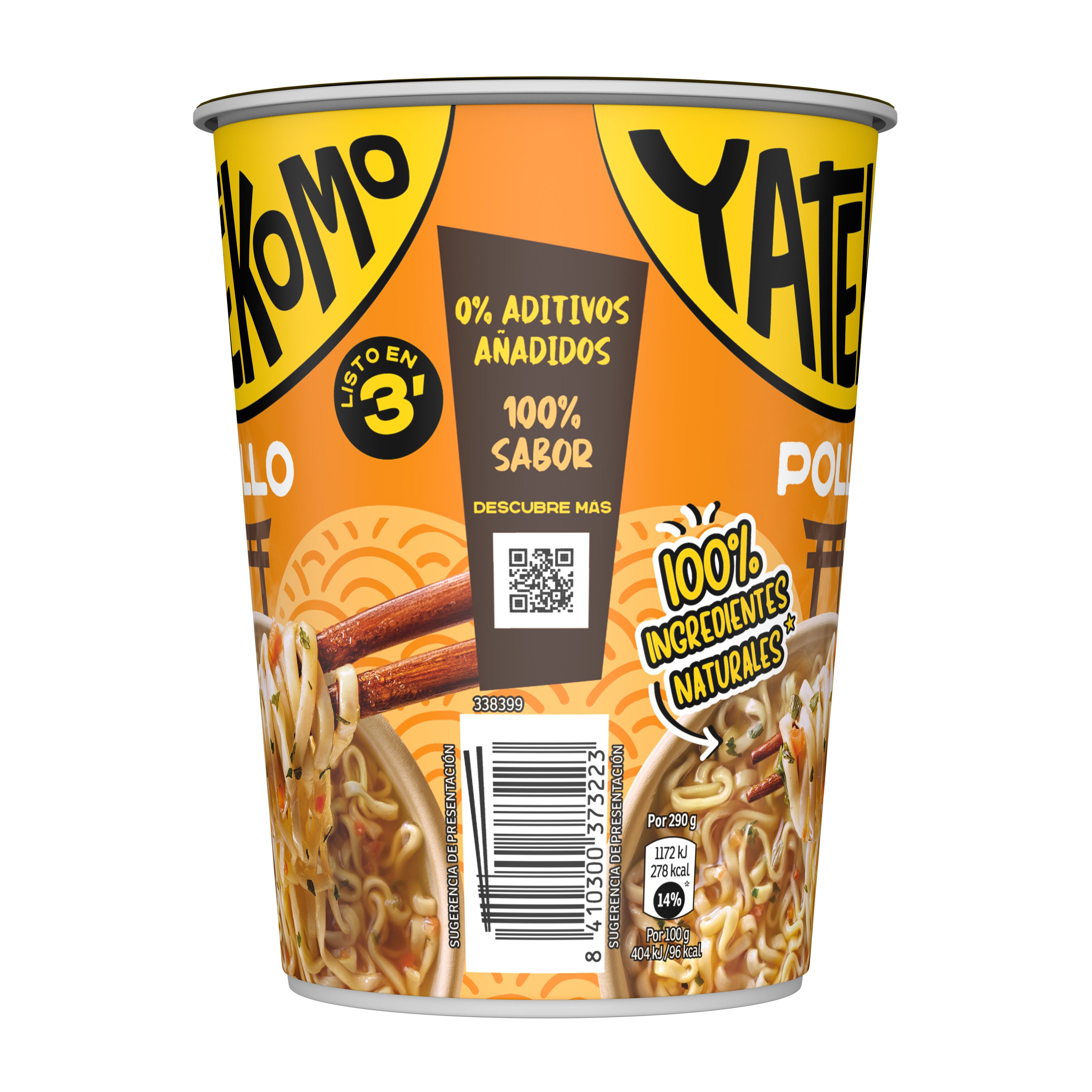 Fideos orientales pollo Yatekomo 60g