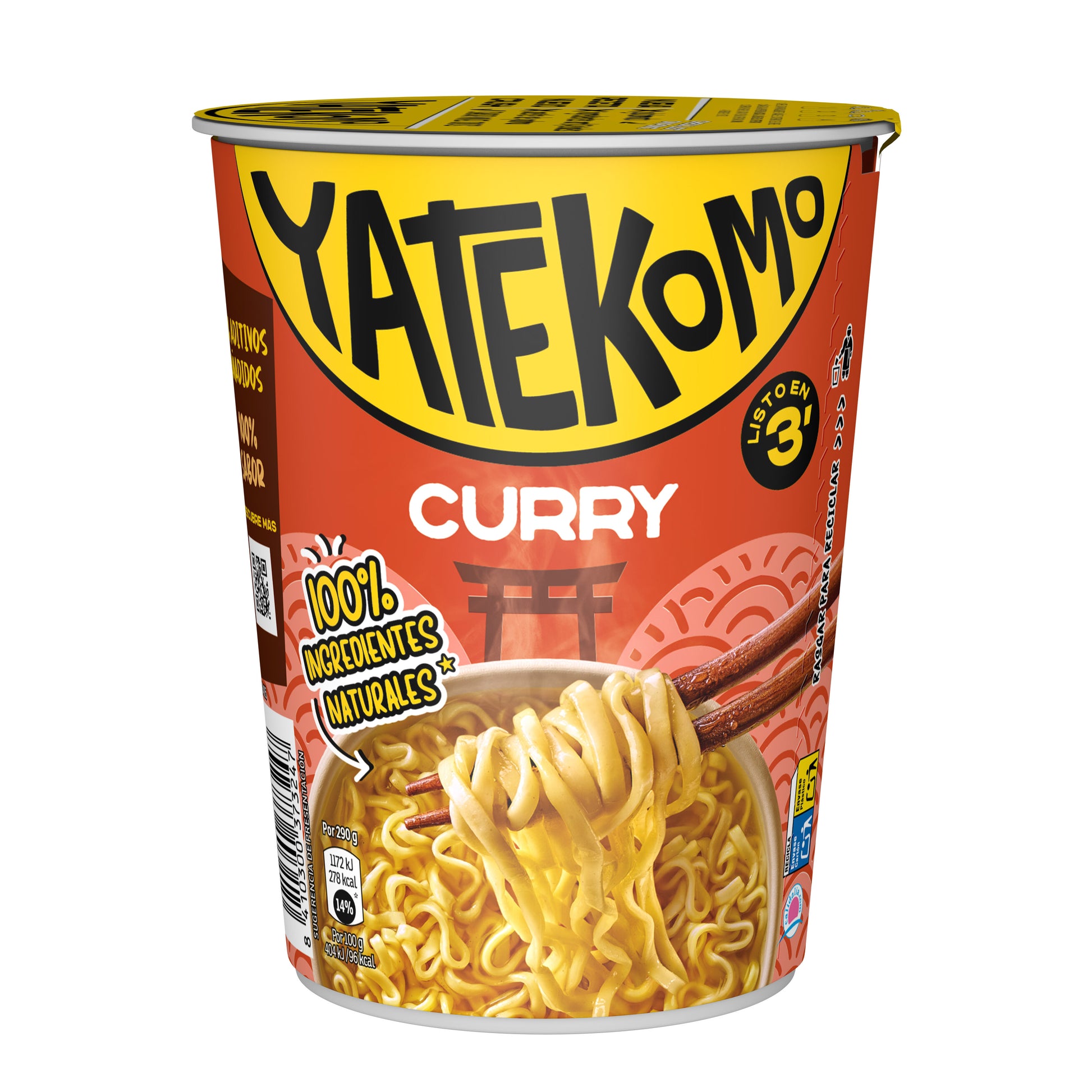 Fideos orientales curry Yatekomo yakisoba 60g