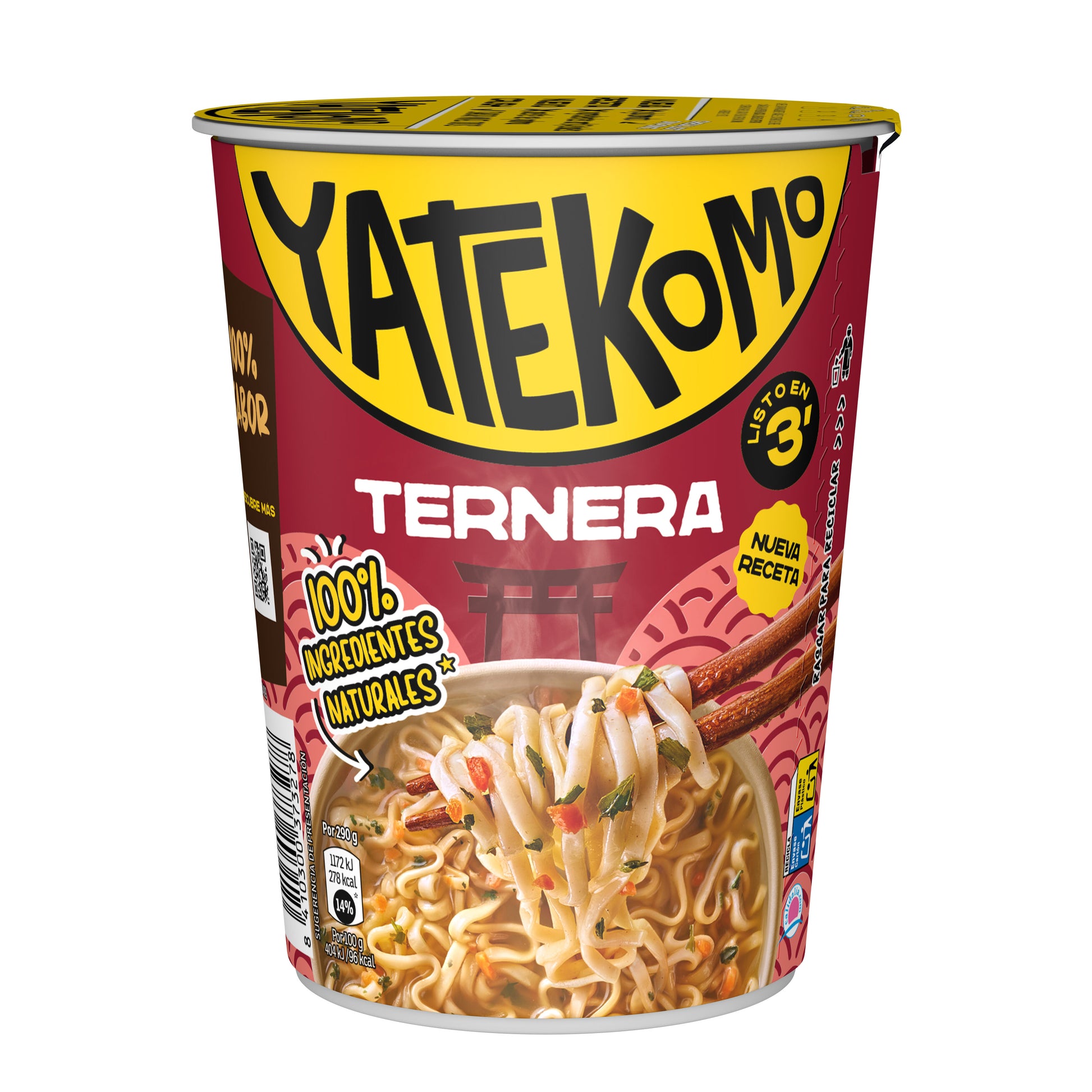 Fideos orientales parrila vaso Yatekomo yakisoba 79g
