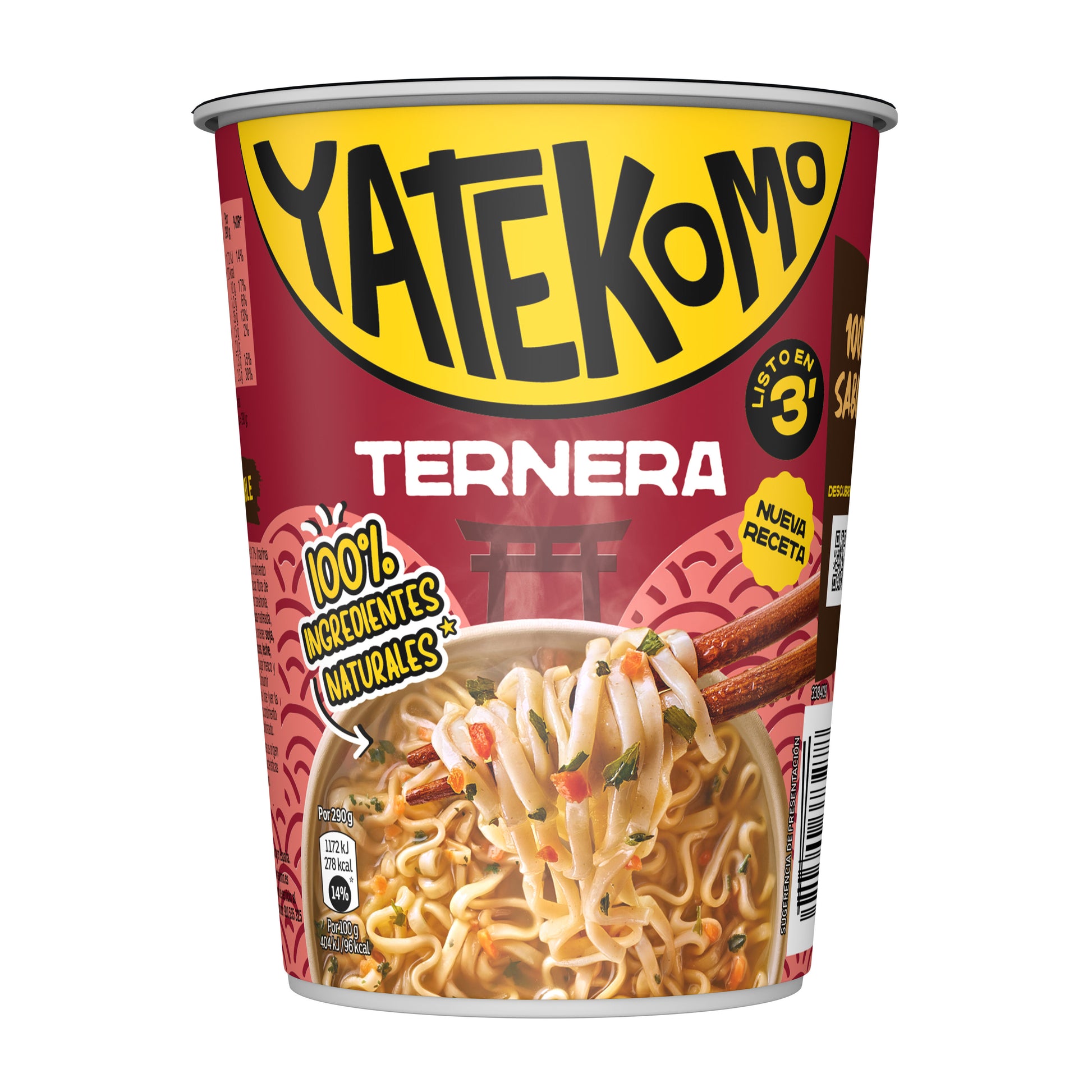 Fideos orientales parrila vaso Yatekomo yakisoba 79g
