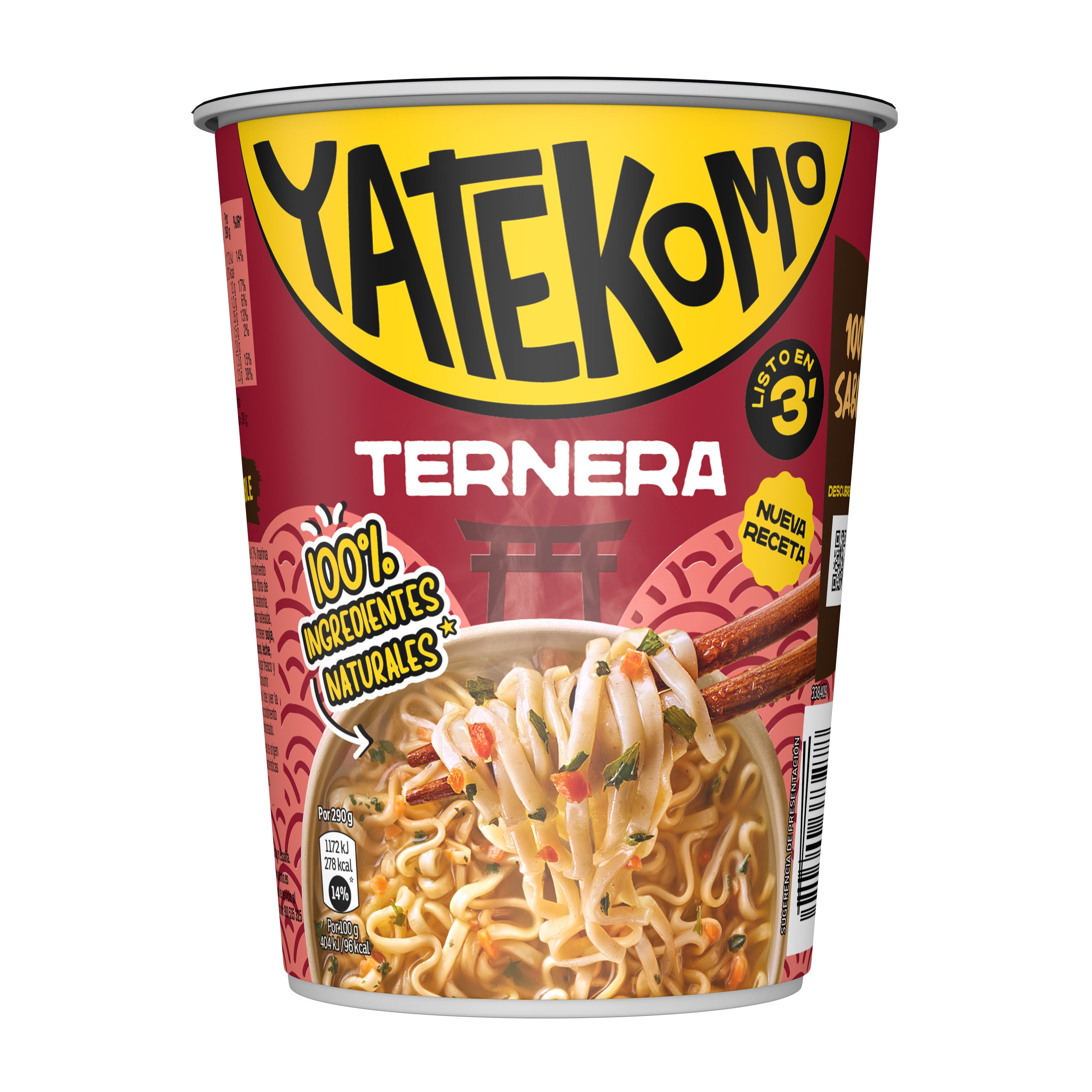 Fideos orientales parrila vaso Yatekomo yakisoba 79g
