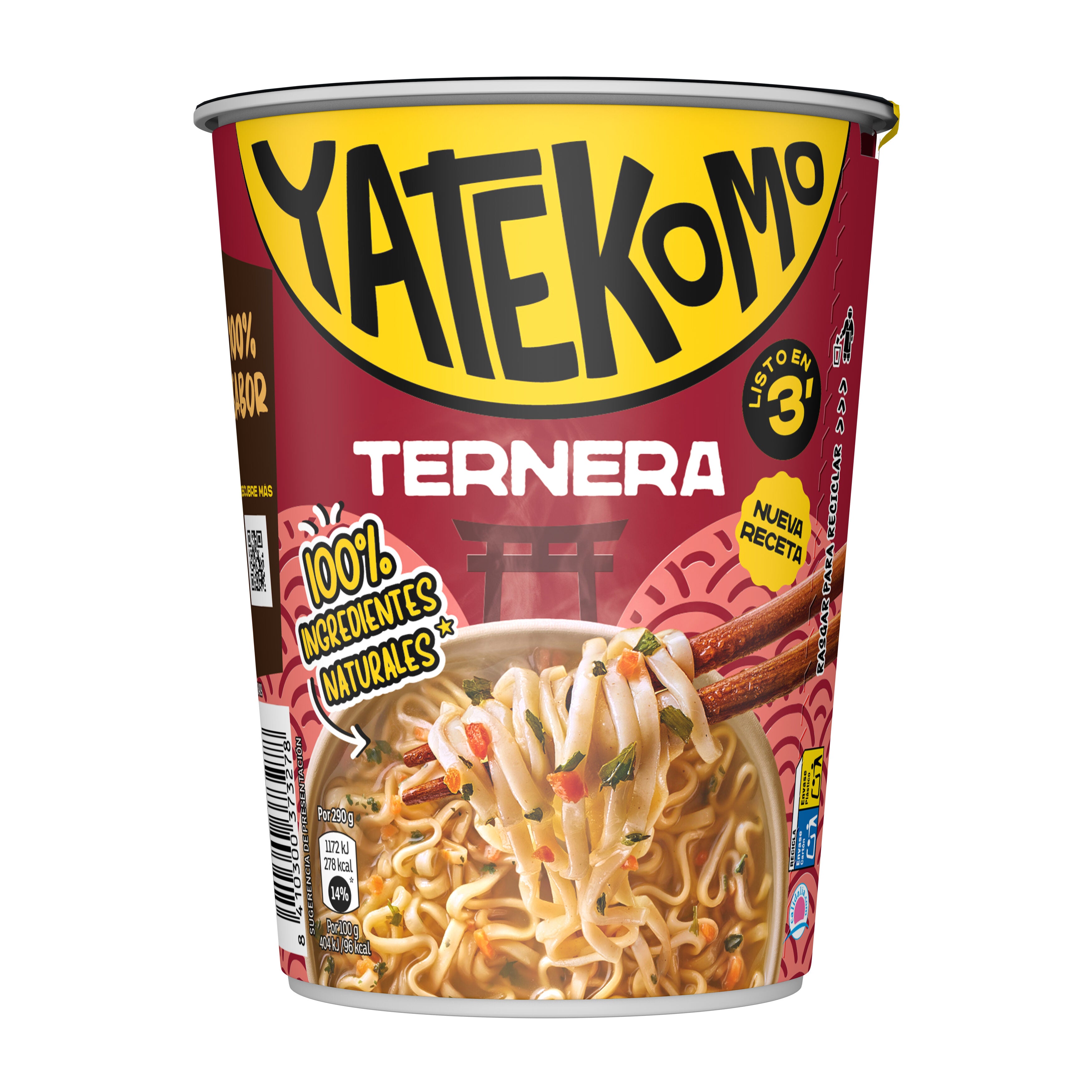 Fideos orientales parrila vaso Yatekomo yakisoba 79g