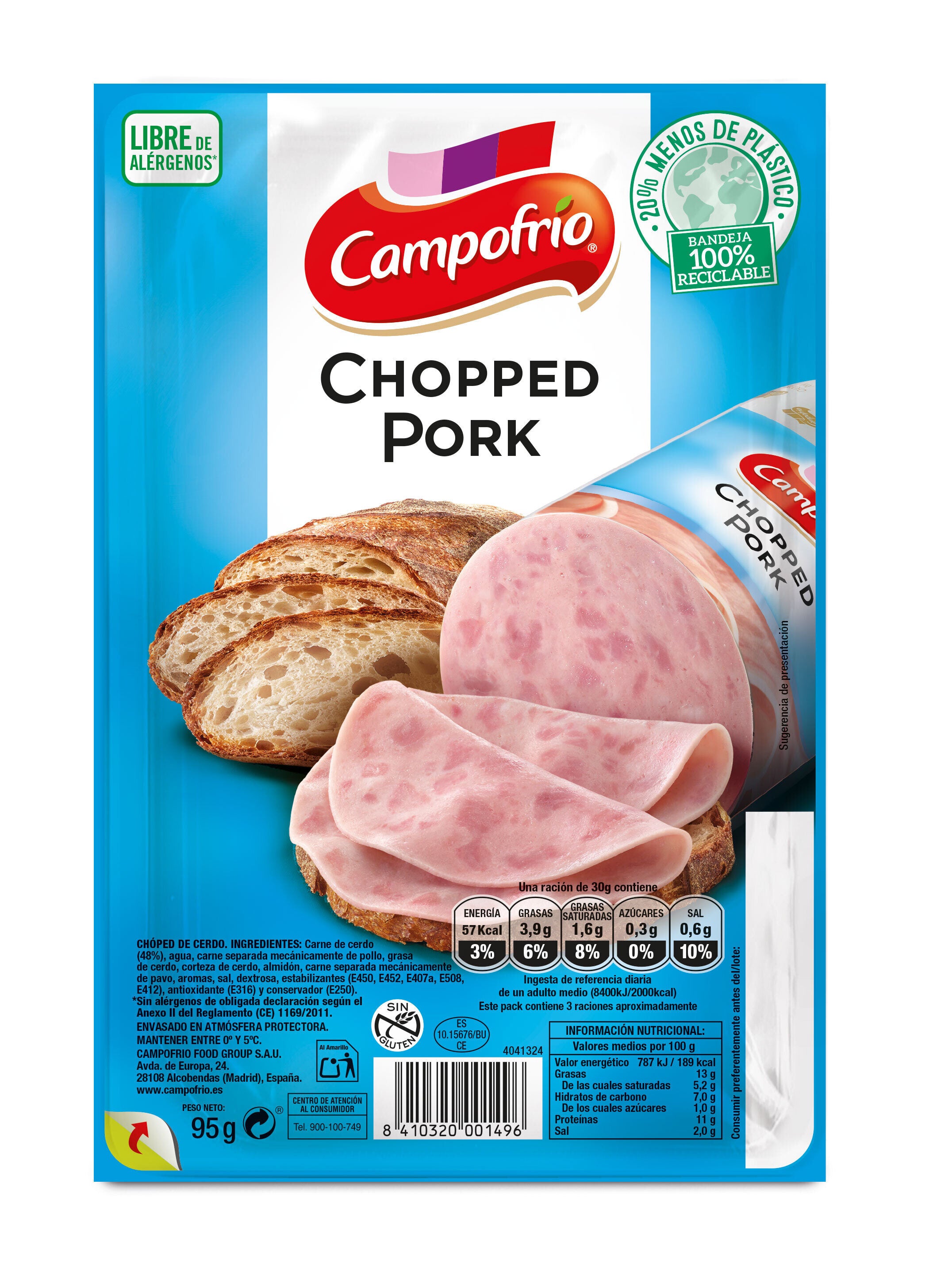 Chopped pork lonchas Campofrio 95g