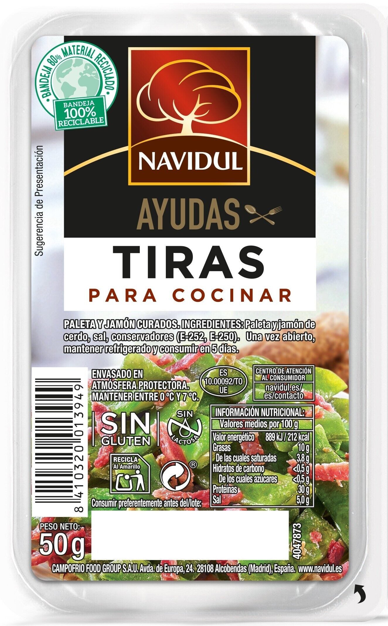 Jamón curado tiras Navidul 50g