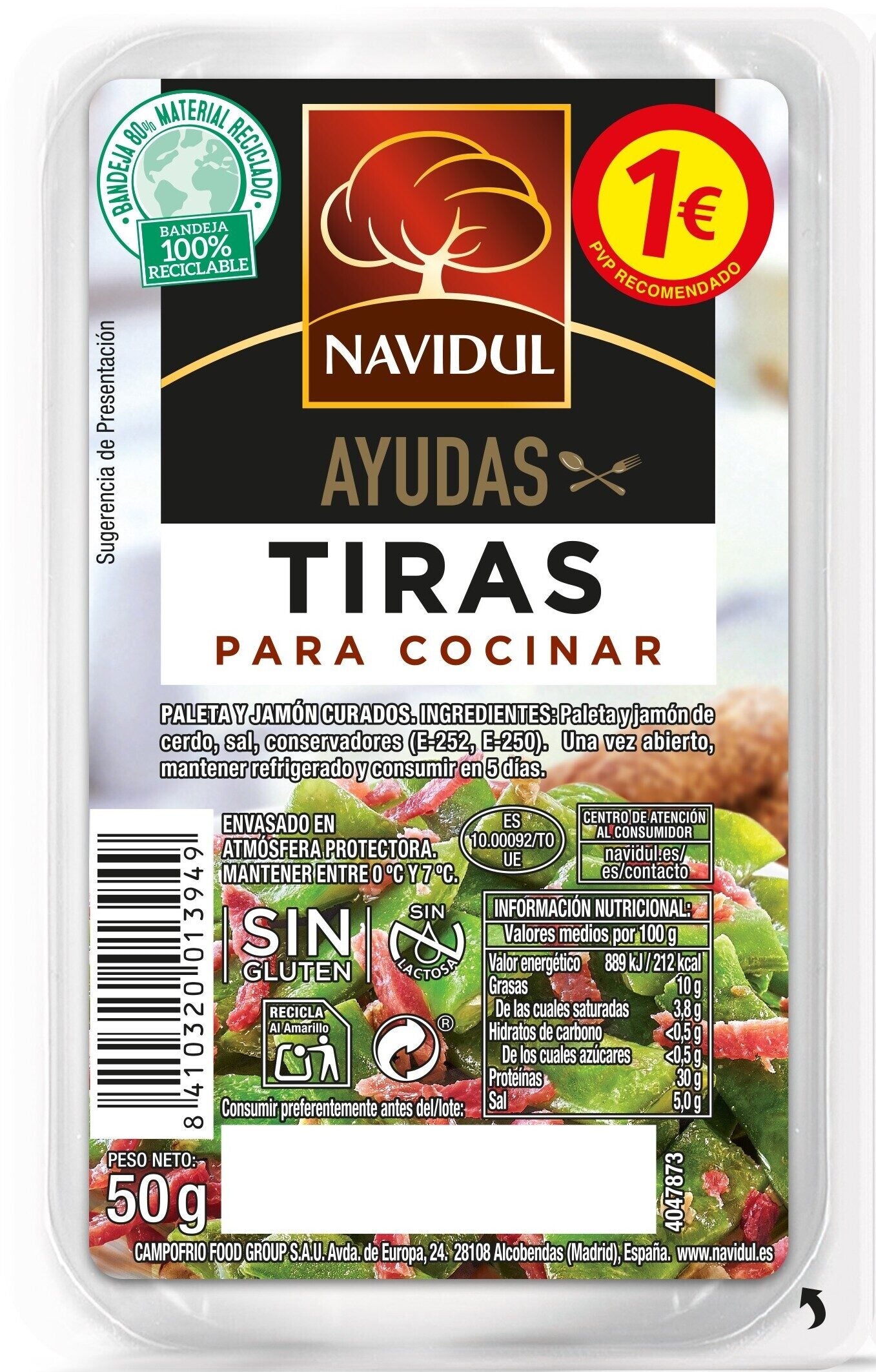 Jamón curado tiras Navidul 50g