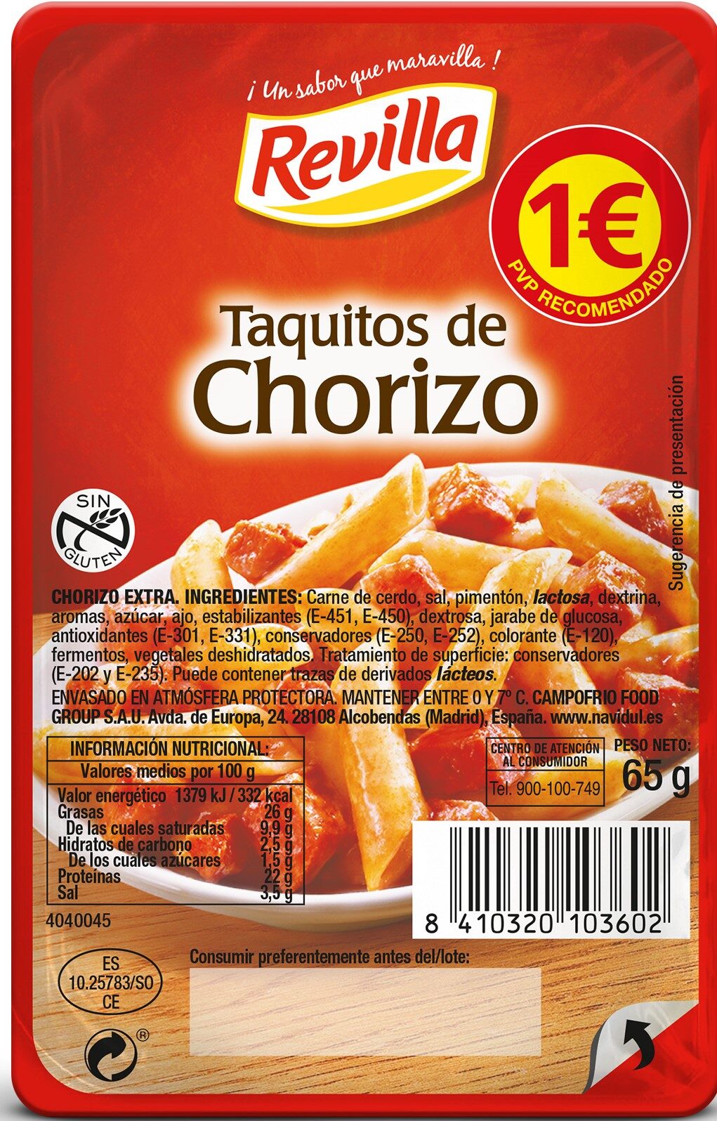 Chorizo taquito Revilla 65g