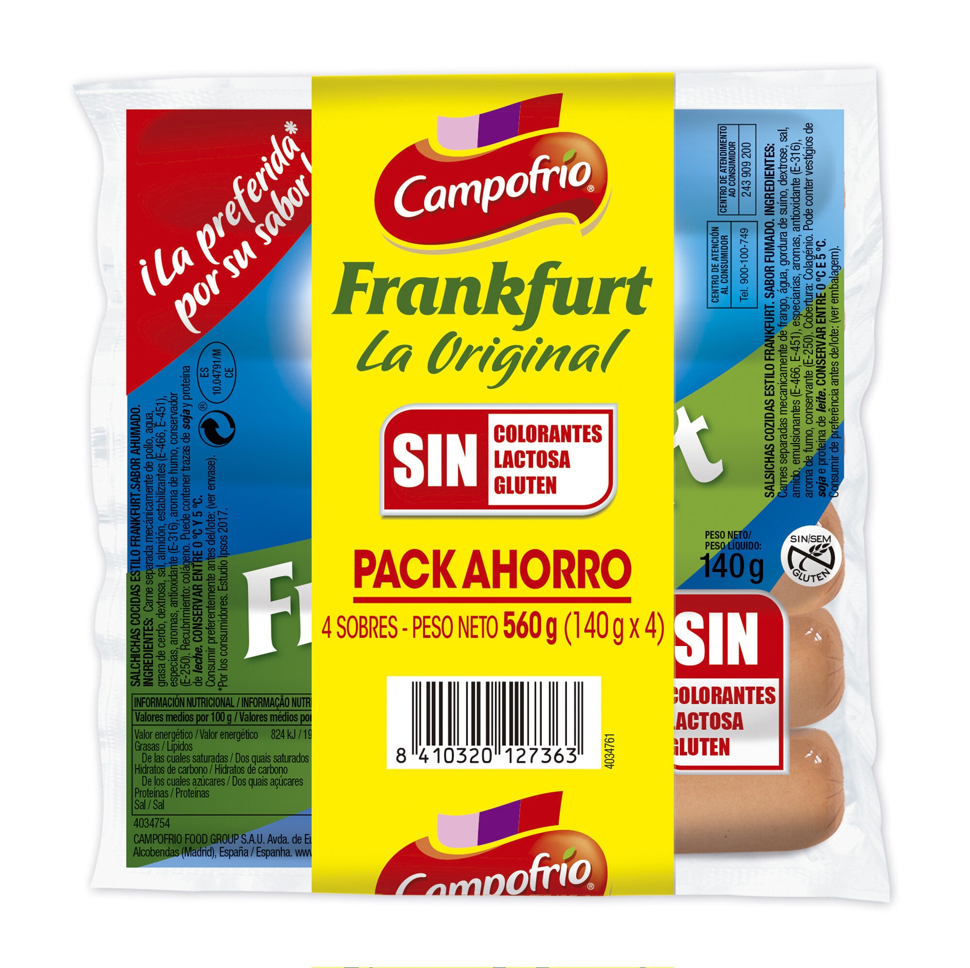 Salchicha frankfurt Campofrio p4 140g/u