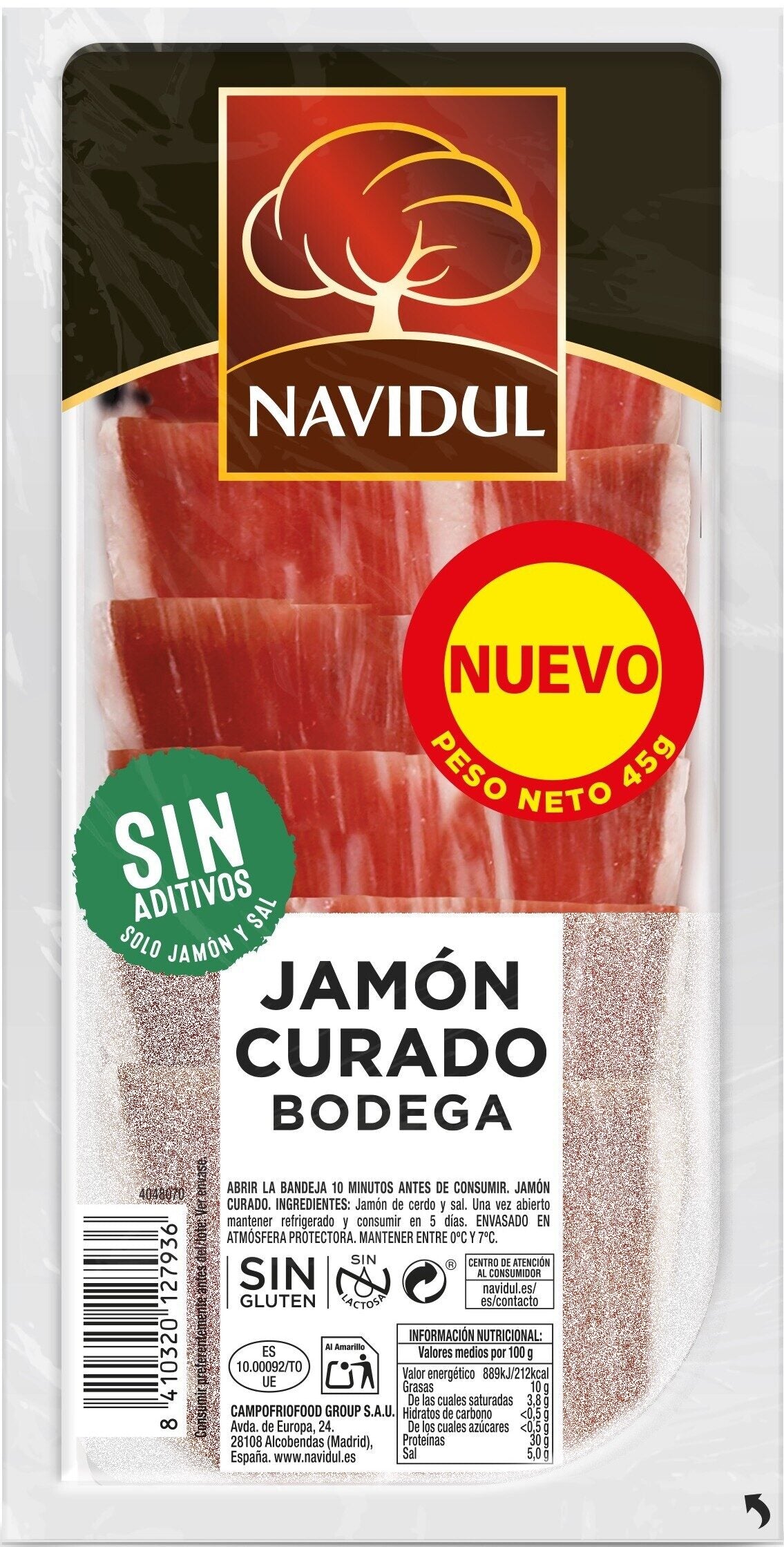 Jamón curado lonchas Navidul 50g