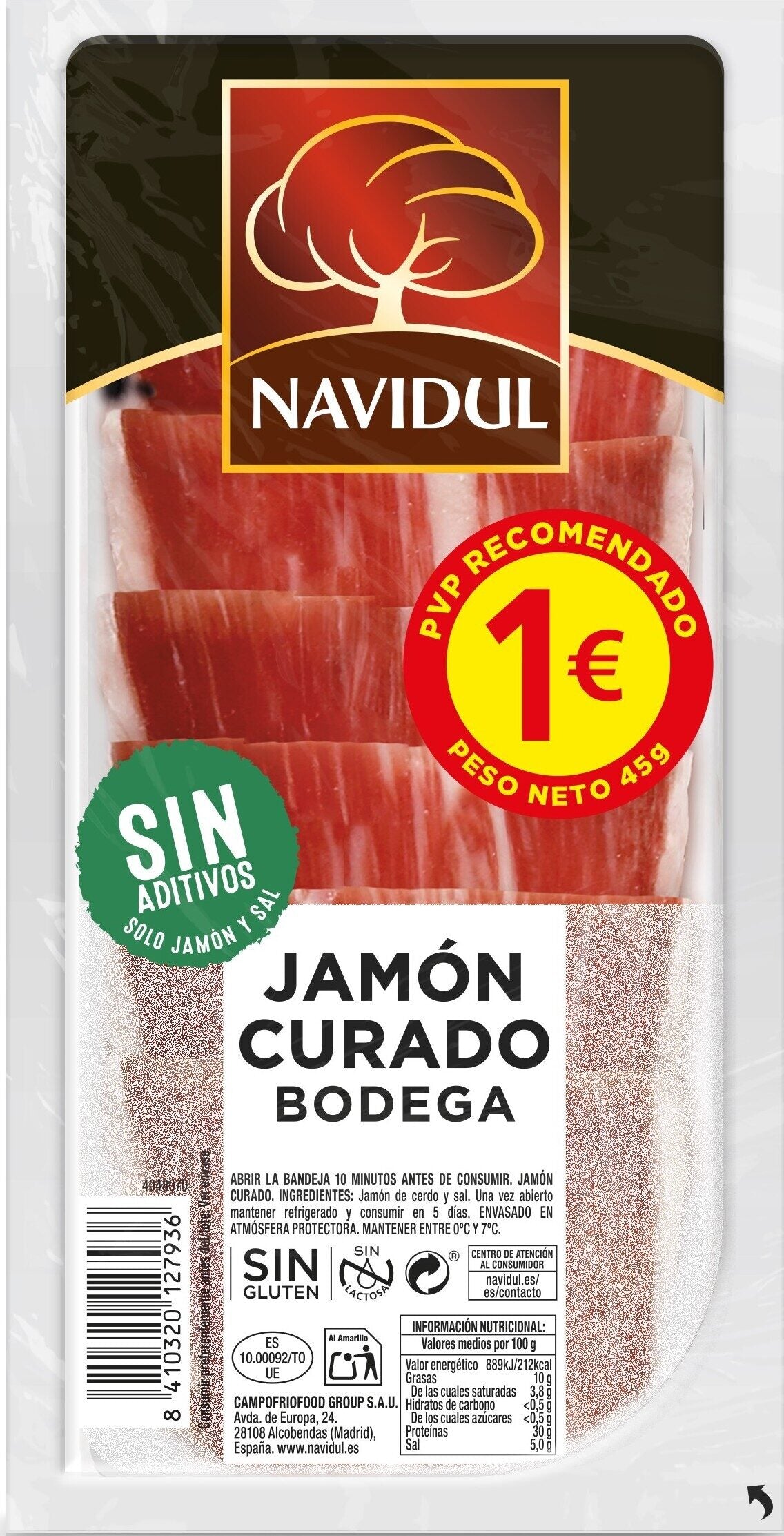 Jamón curado lonchas Navidul 50g