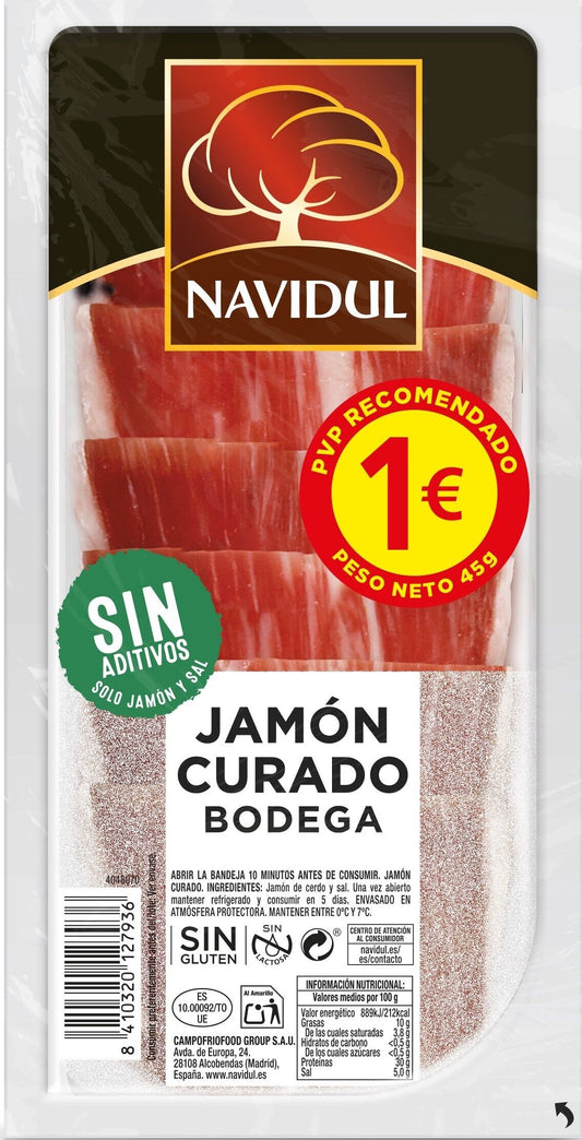 Jamón curado lonchas Navidul 50g La Despensa