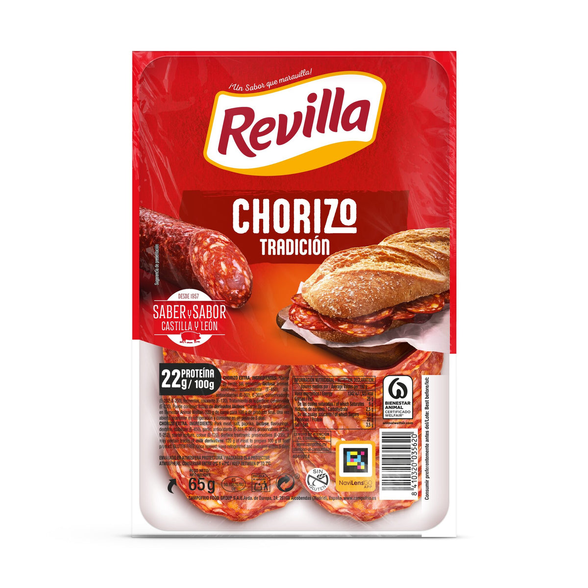 Salchichón extra lonchas Revilla 65g