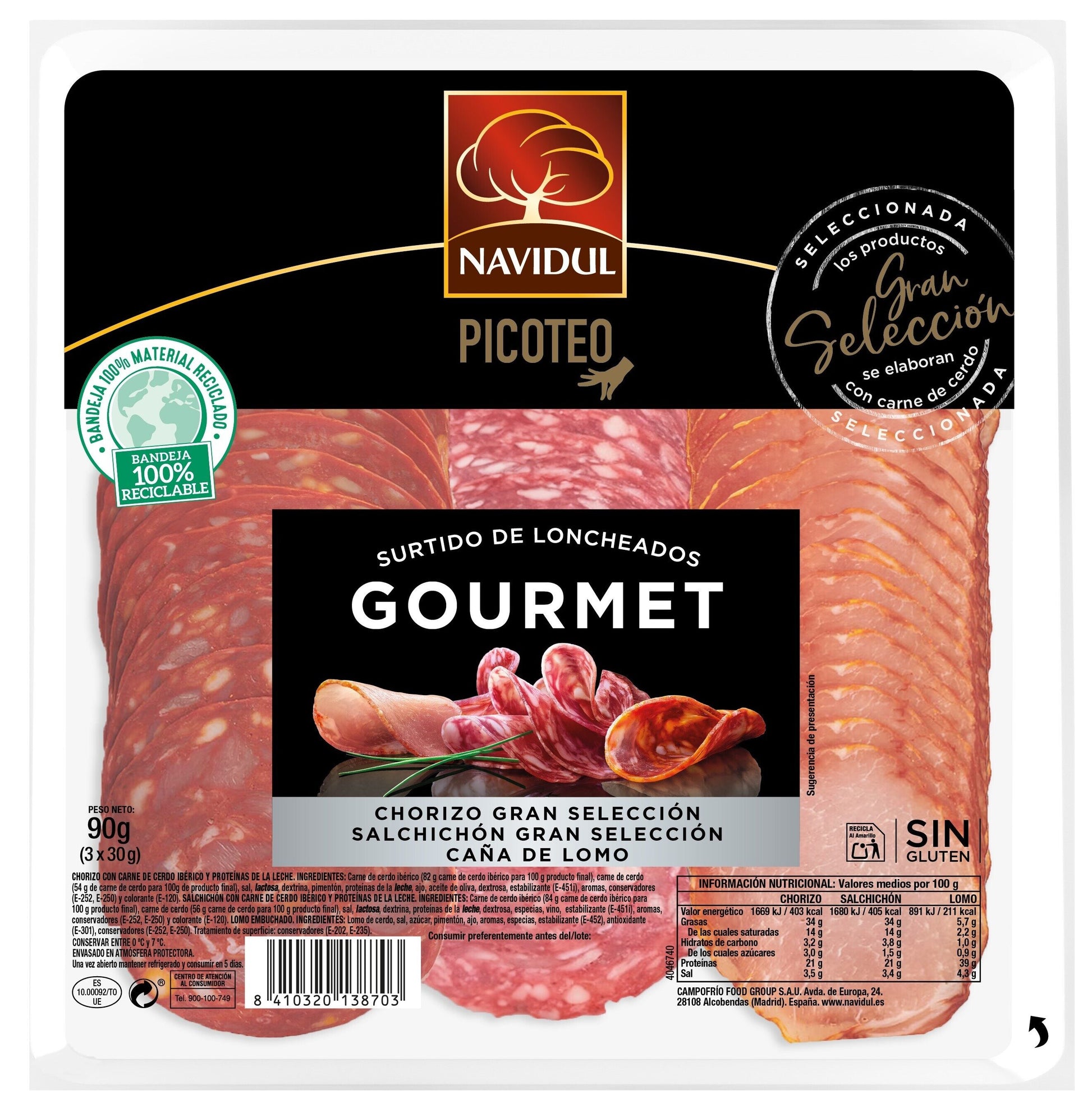 Surtido loncheados gourmet Navidul 90g